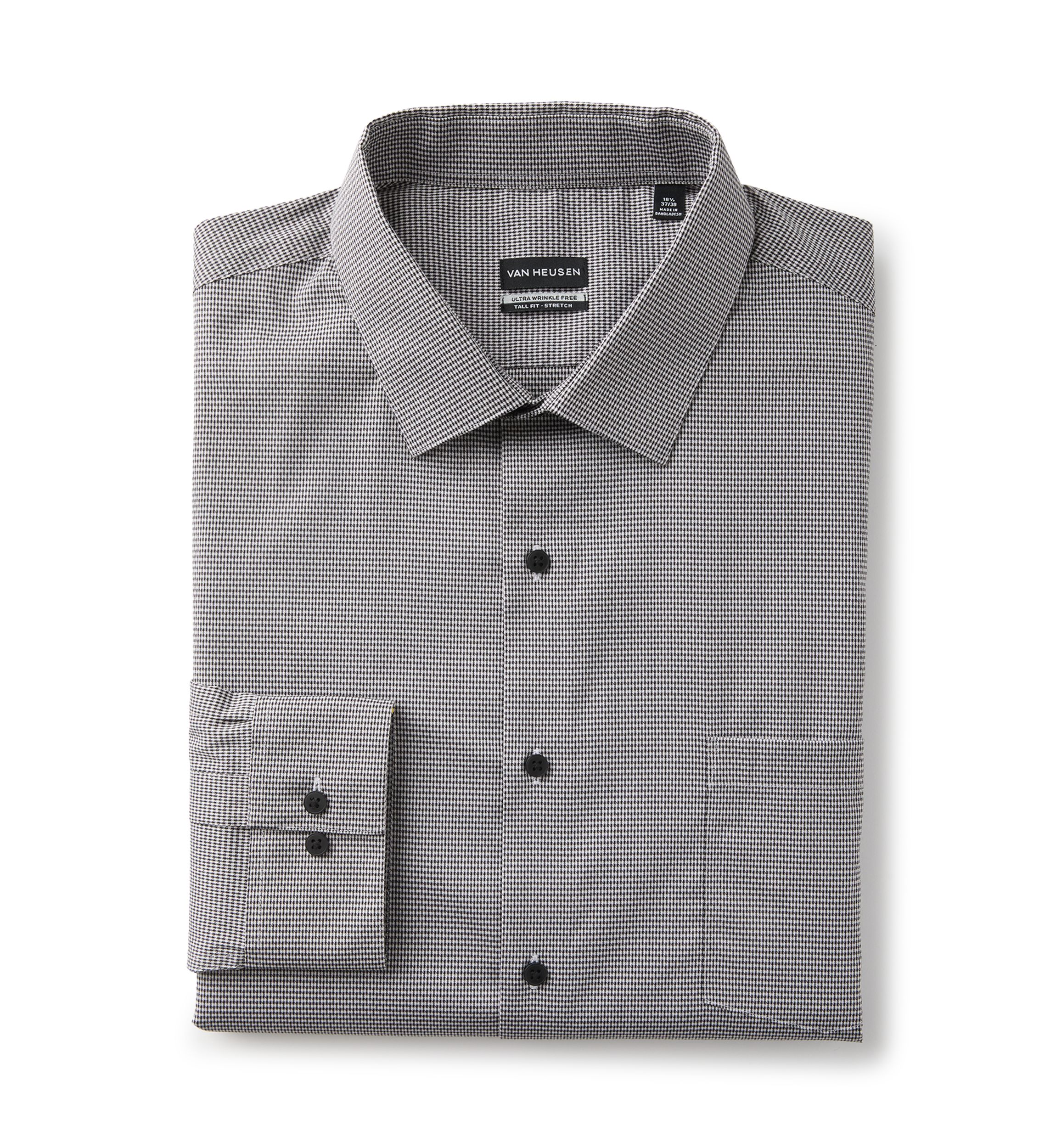 slim fit dress slacks Van Heusen Big & Tall Fit Stain Shield Stretch Solid Dress Shirt In Mulberry main image 1