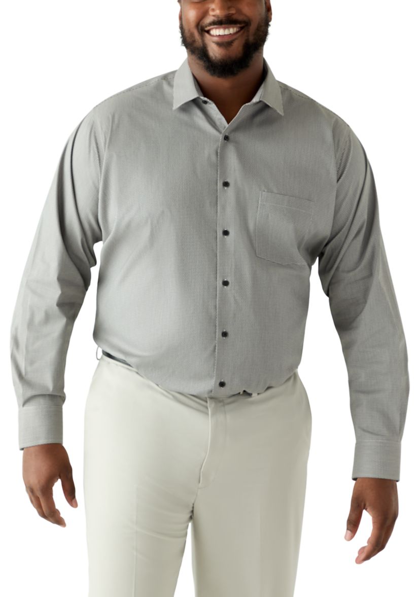 Mens Big Long Sleeve Button Down Shirt 
