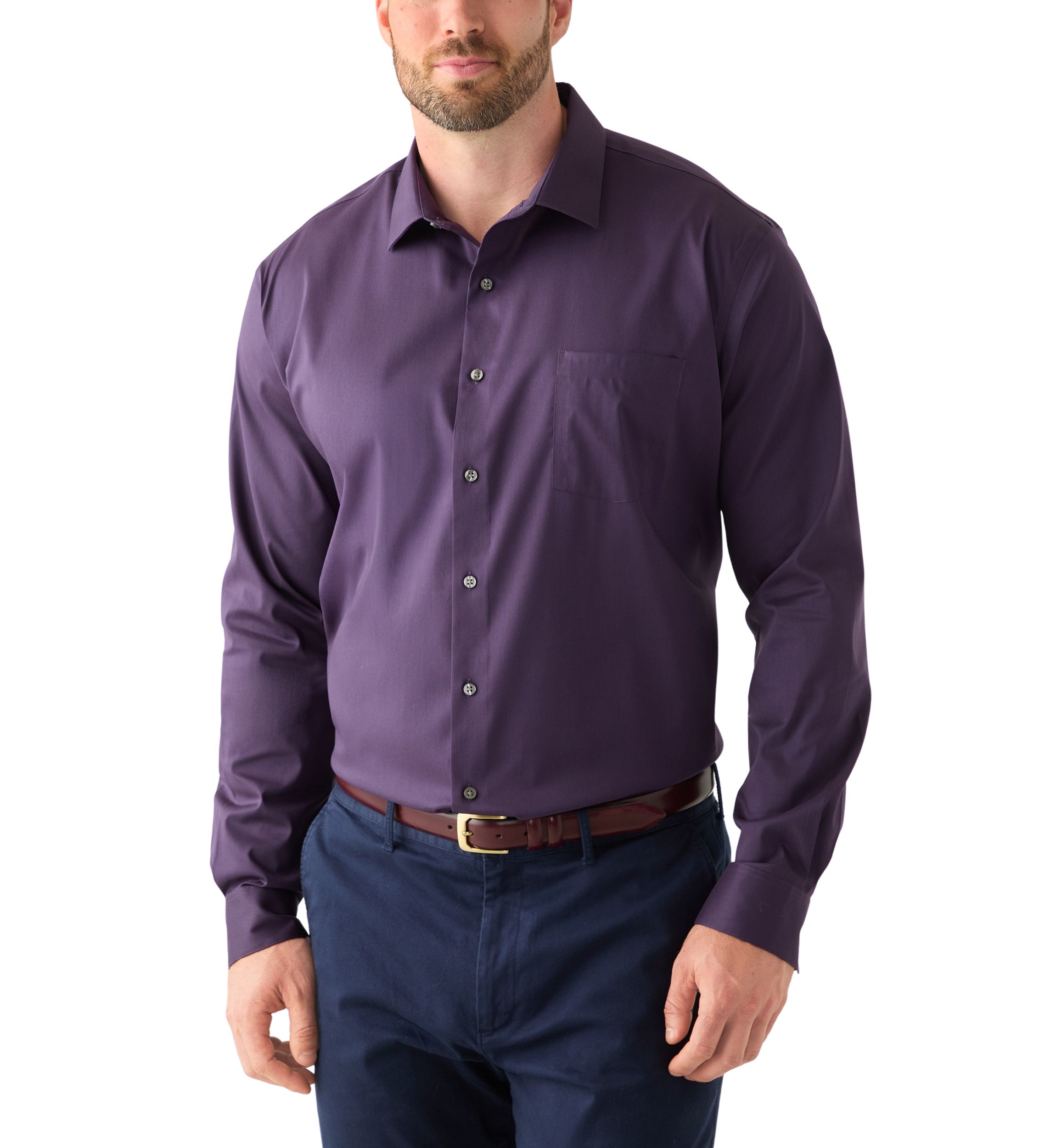 mens big and tall purple dress shirt Van Heusen Men's Big & Tall Flex-Collar Dress Shirt Purple Multi Check New  $55