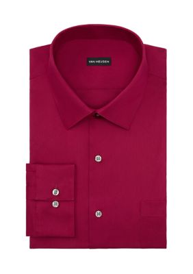 Van Heusen Men's Big & Tall Everyday Defense Button Up Shirt, Red, 19 34/35