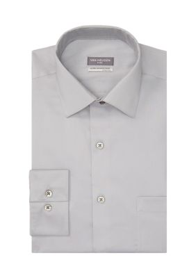 Van Heusen Men's Ultra Wrinkle Free Stretch Collar Shirt, Grey, 17 - 17.5 32/33