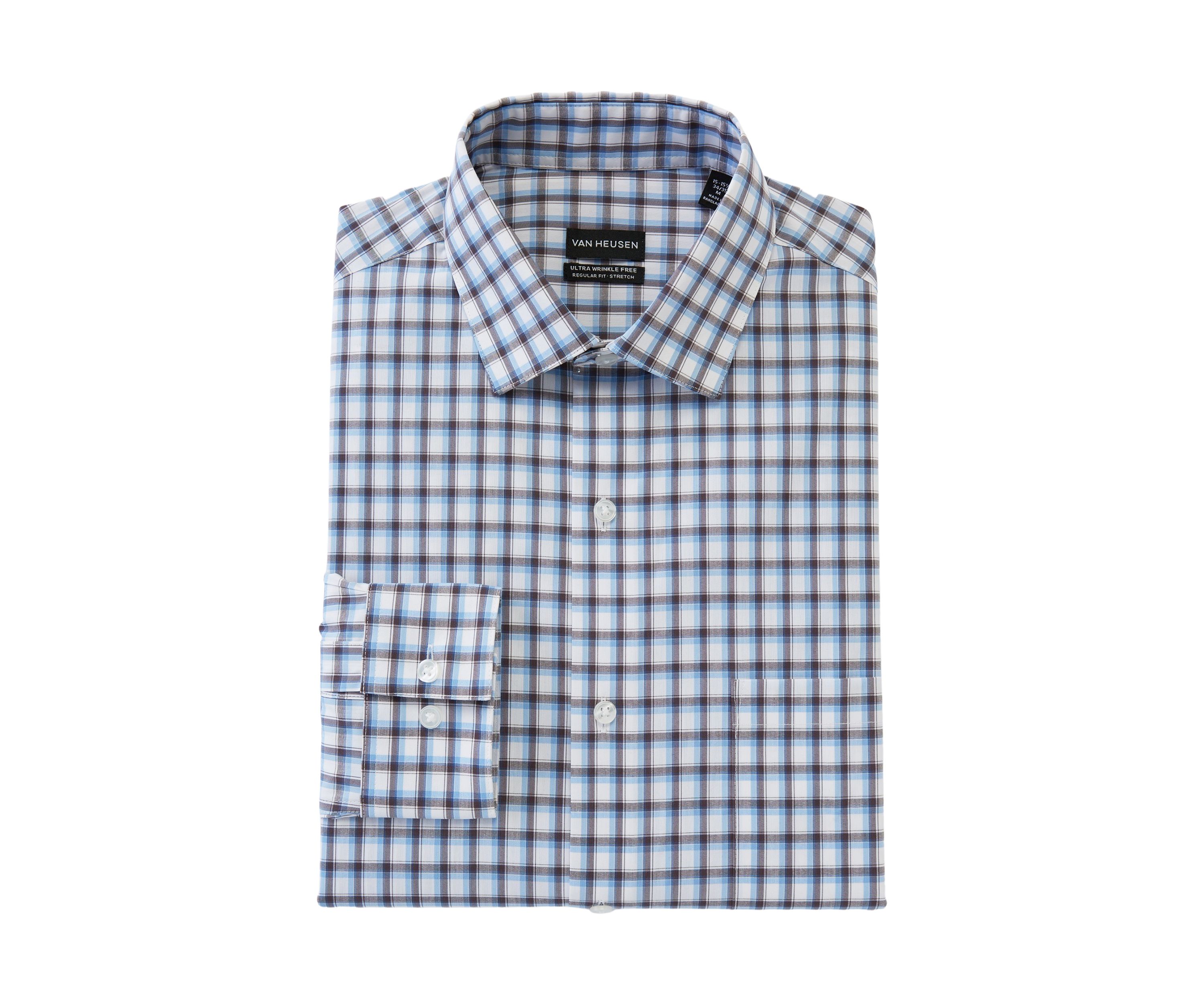 Mens Flex Plaid Button Down Shirt