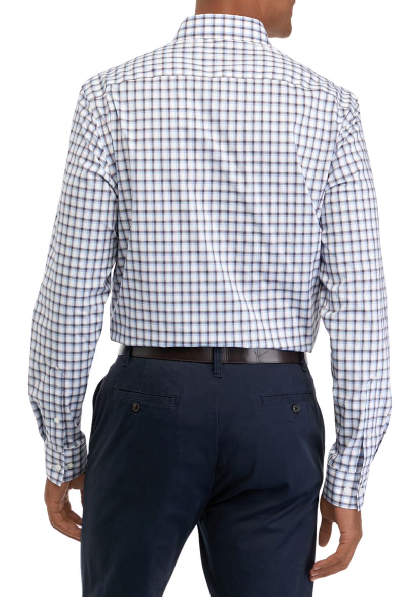 Mens Flex Plaid Button Down Shirt