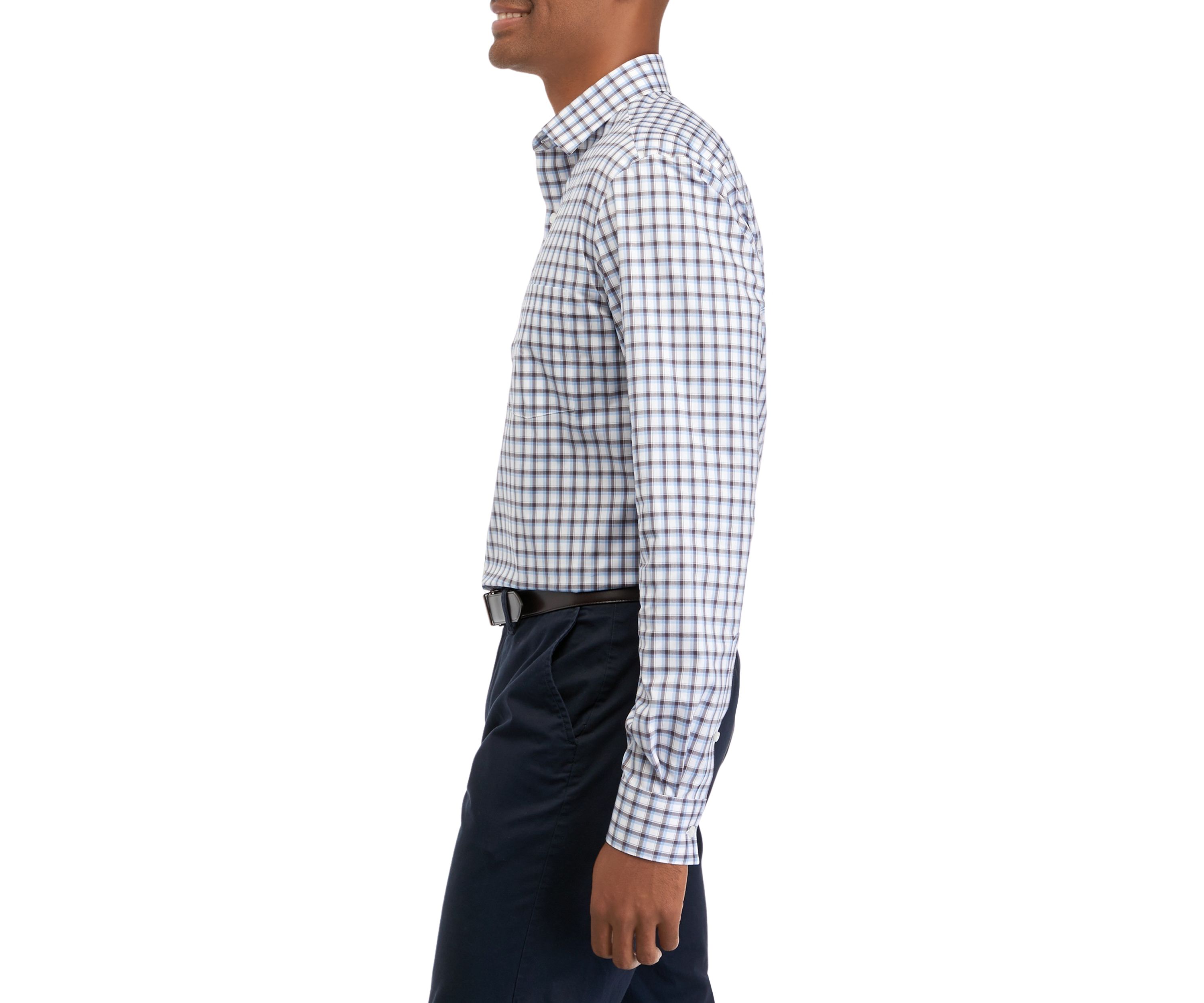 Mens Flex Plaid Button Down Shirt