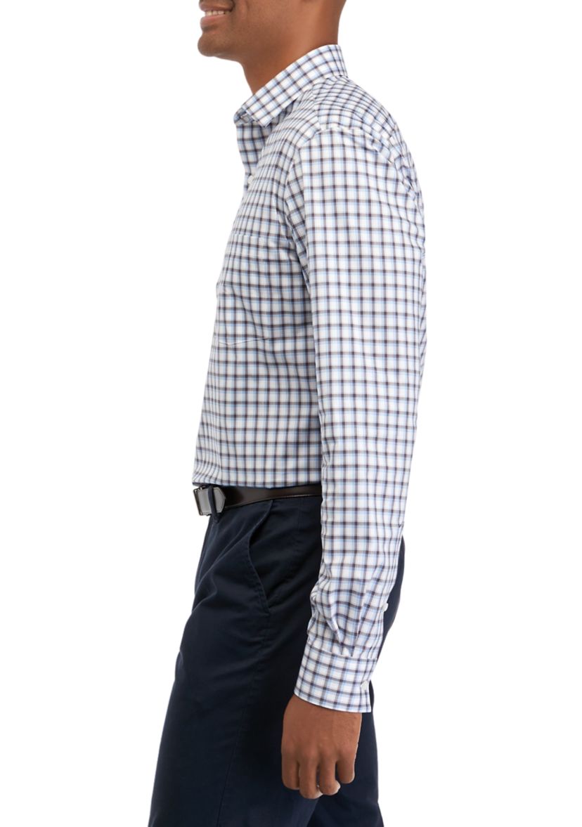 Mens Flex Plaid Button Down Shirt