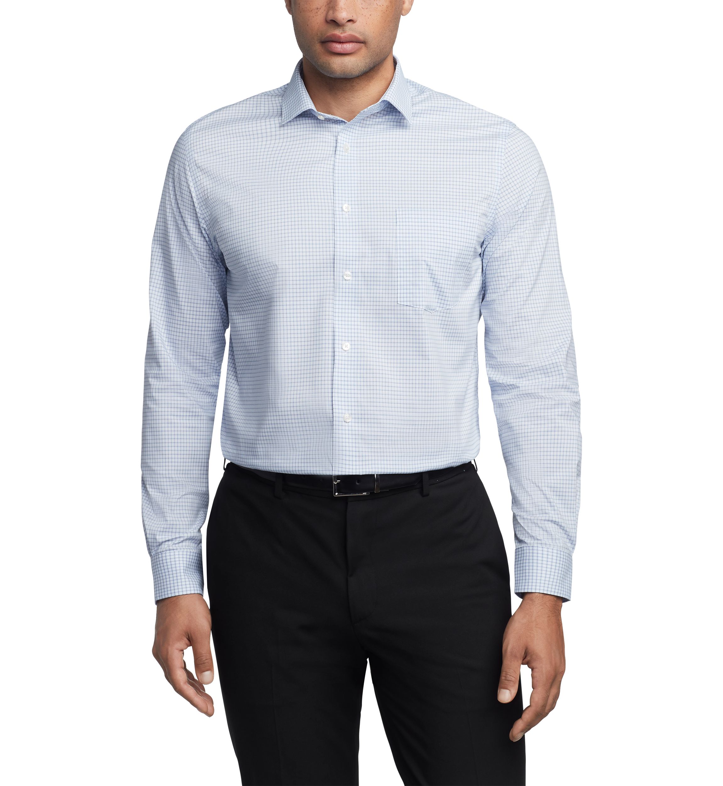 Mens Regular Fit Ultra Wrinkle Free Flex Collar Dress Shirt