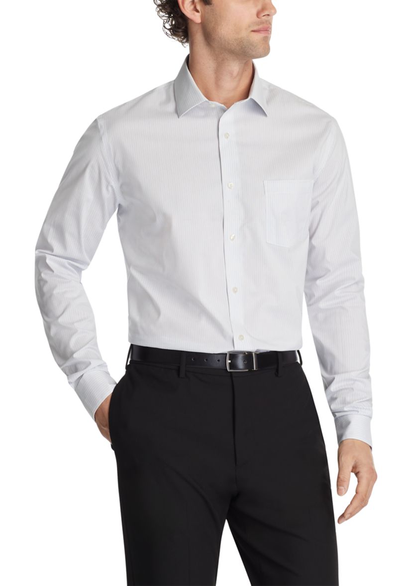 Mens Regular Fit Ultra Wrinkle Free Flex Collar Dress Shirt