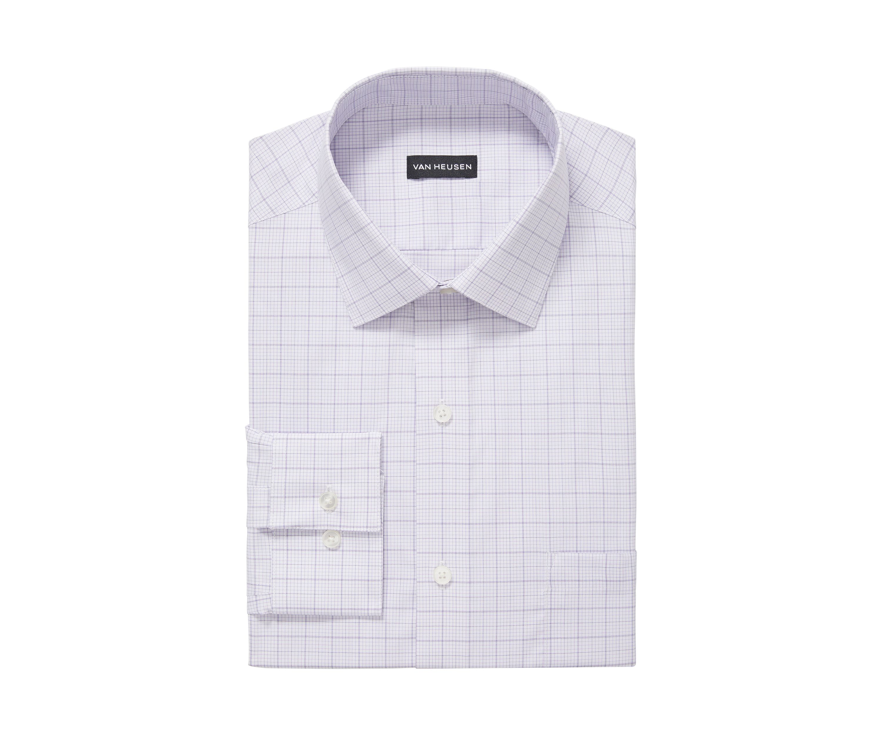 Checkered Spread Collar Dress Shirt 