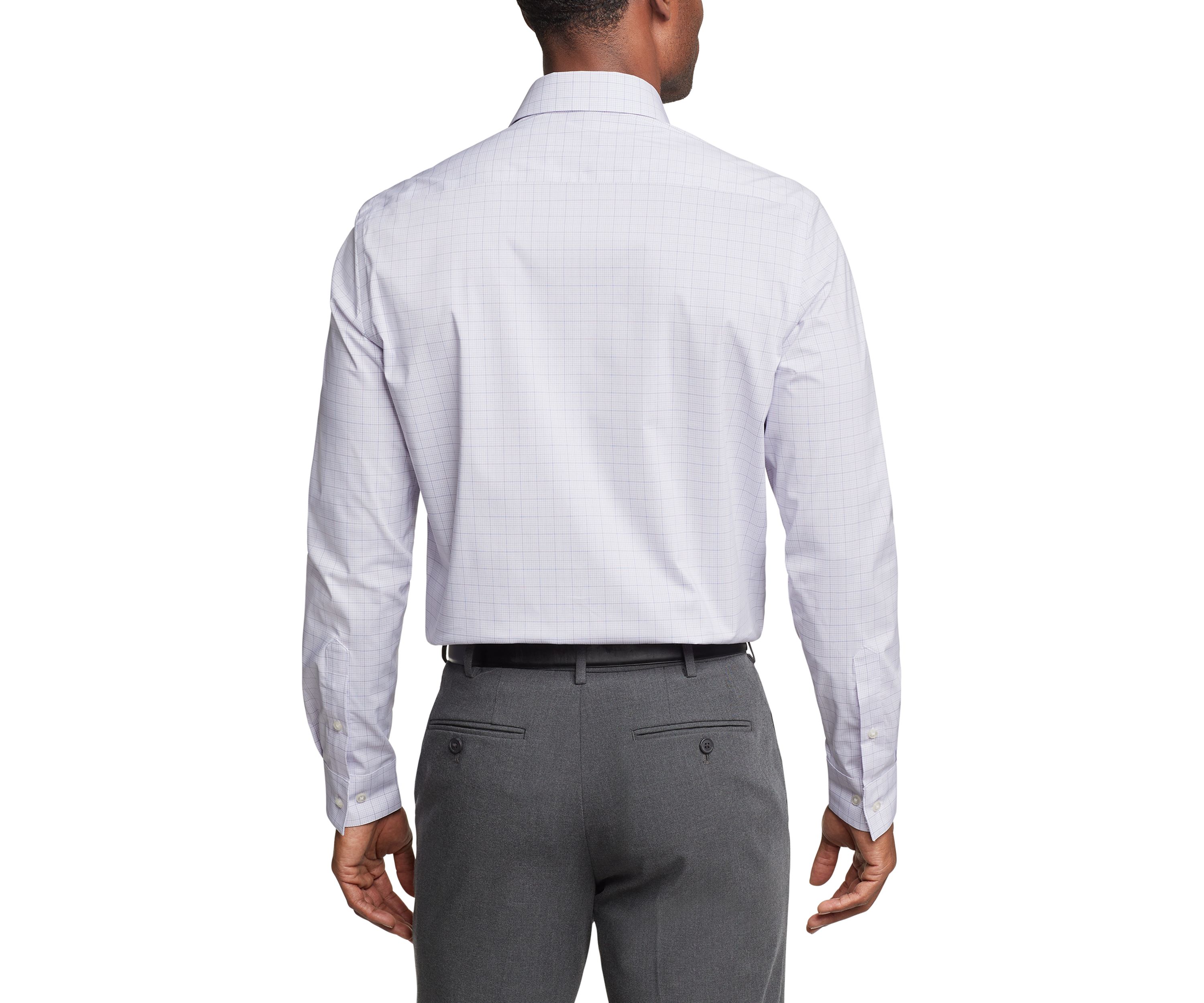 Checkered Spread Collar Dress Shirt 