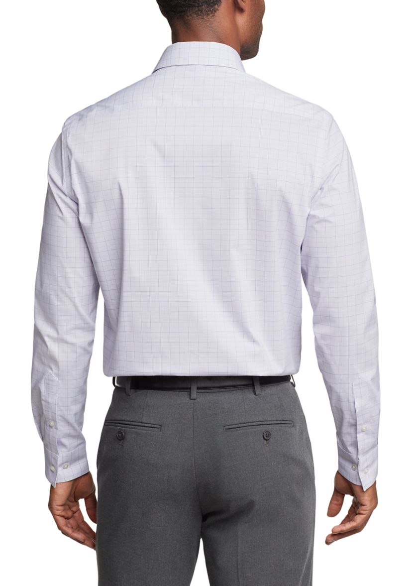 Checkered Spread Collar Dress Shirt 