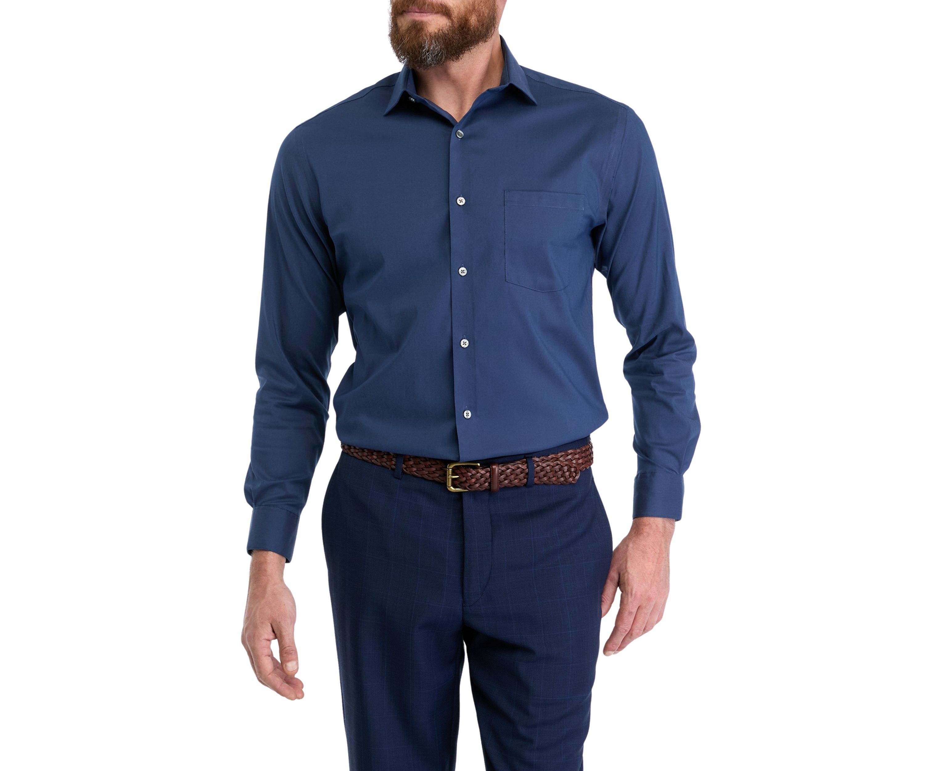 Mens Ultra Wrinkle Free Stretch Collar Shirt