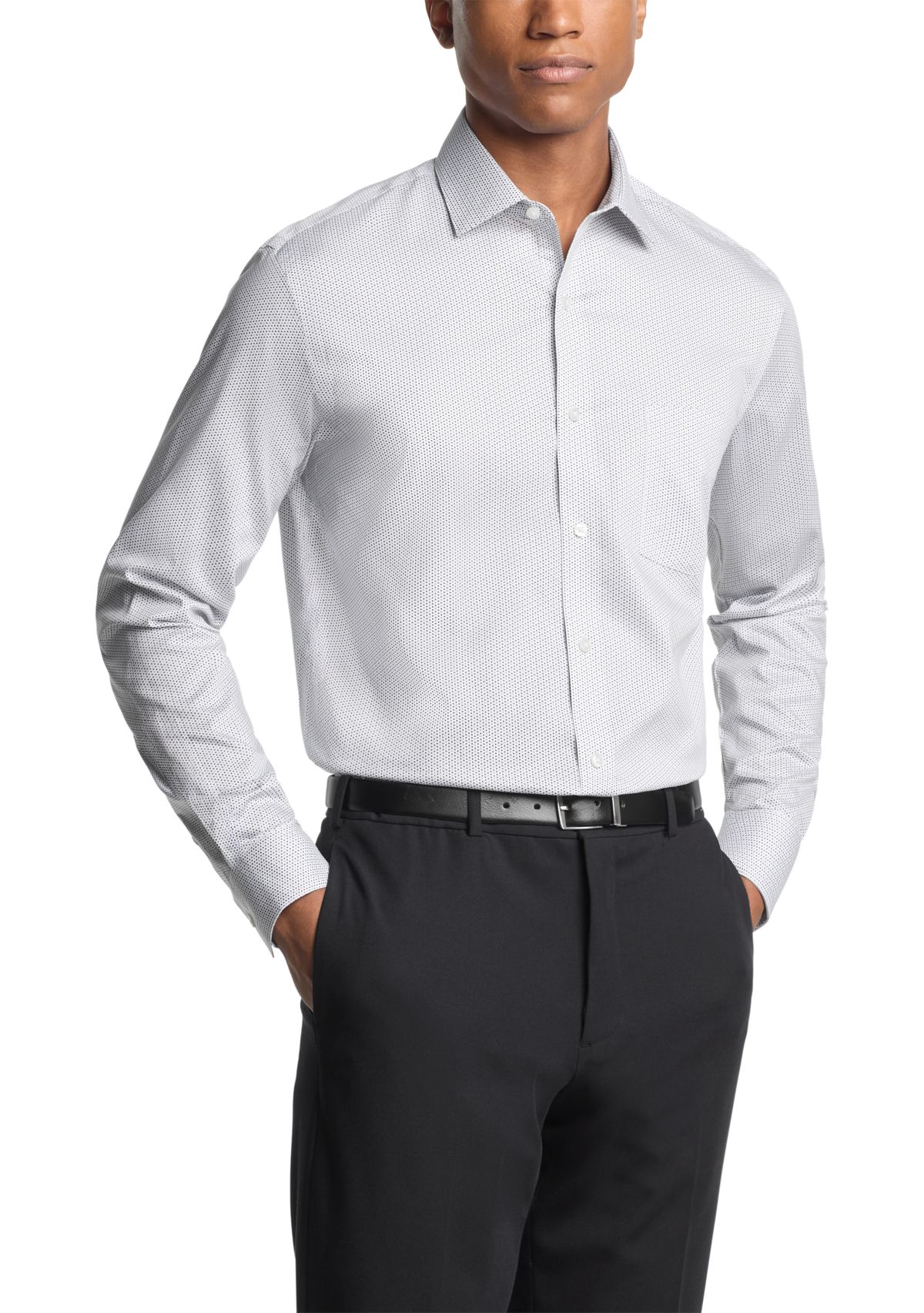 Mens Ultra Wrinkle Free Stretch Collar Shirt