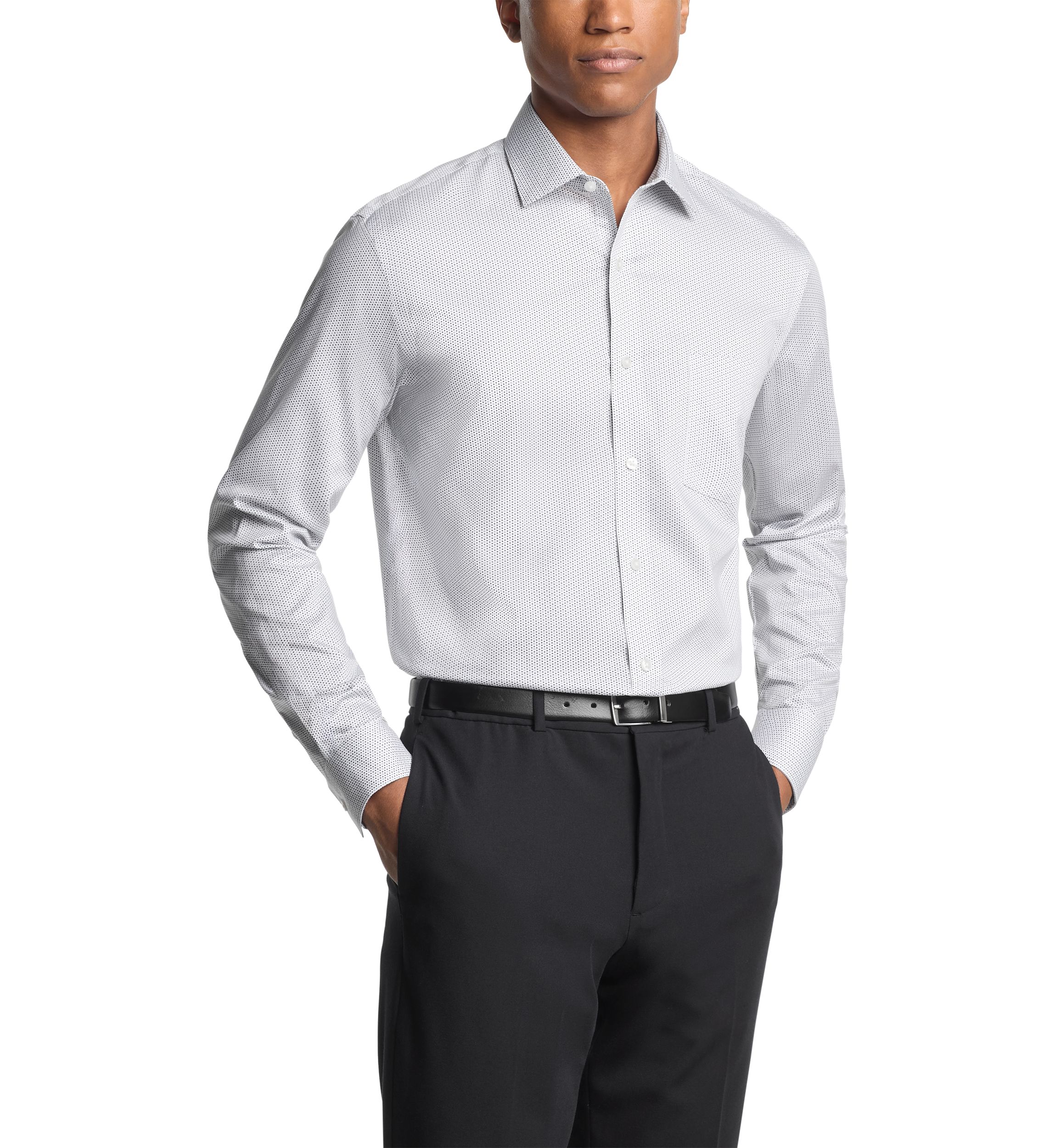 Mens Ultra Wrinkle Free Stretch Collar Shirt