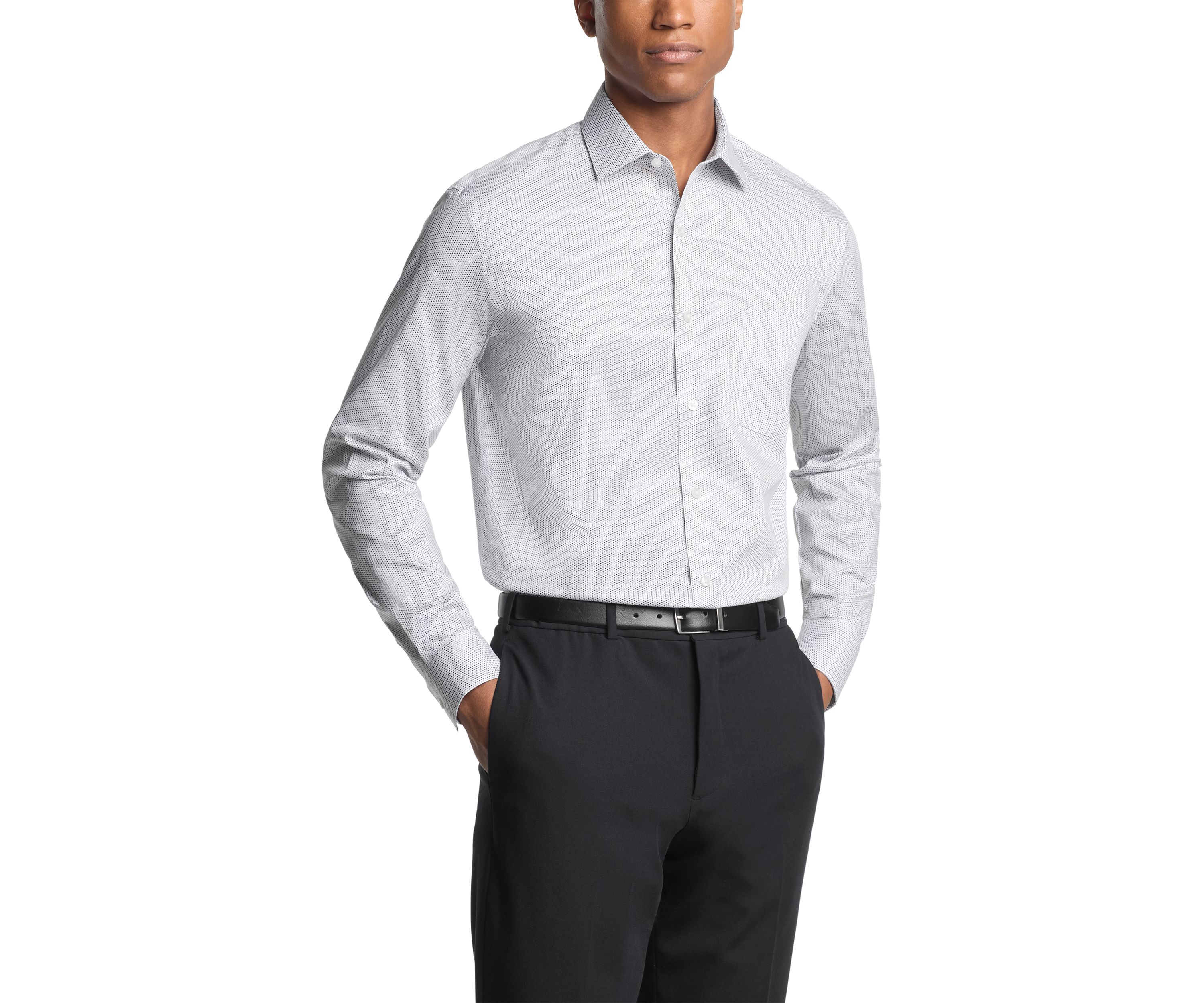 Mens Ultra Wrinkle Free Stretch Collar Shirt