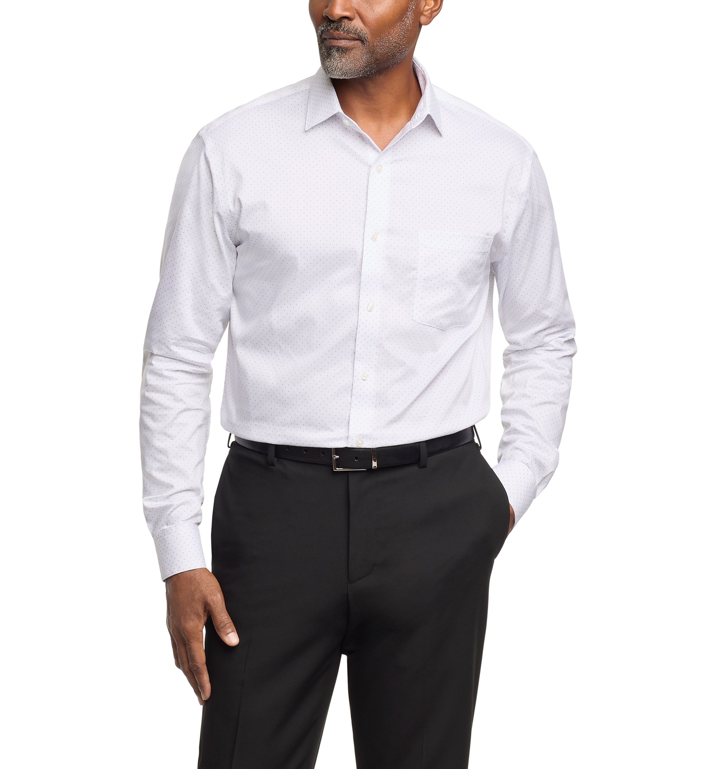 Mens Ultra Wrinkle Free Stretch Collar Shirt