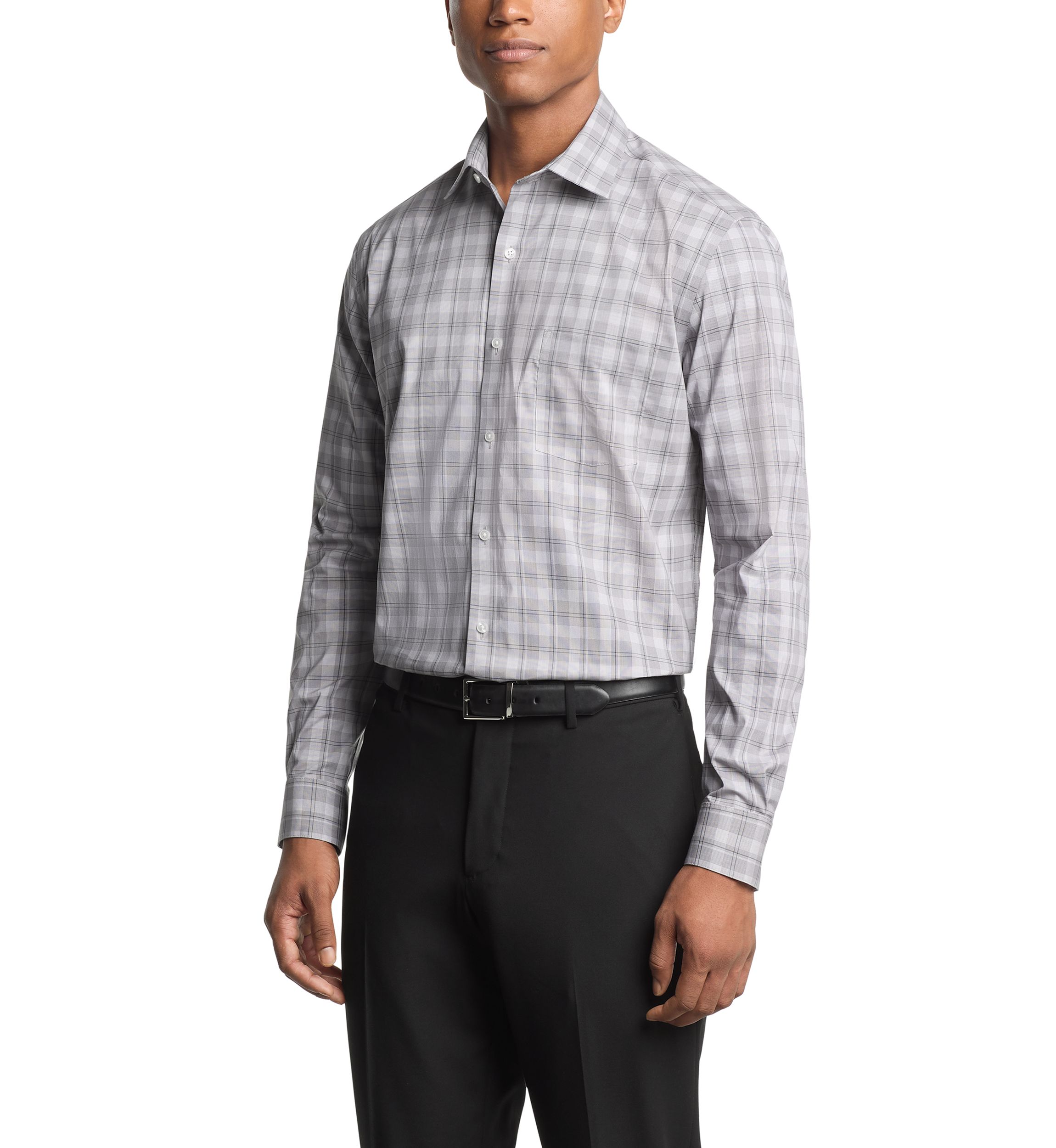 Mens Ultra Wrinkle Free Stretch Collar Shirt