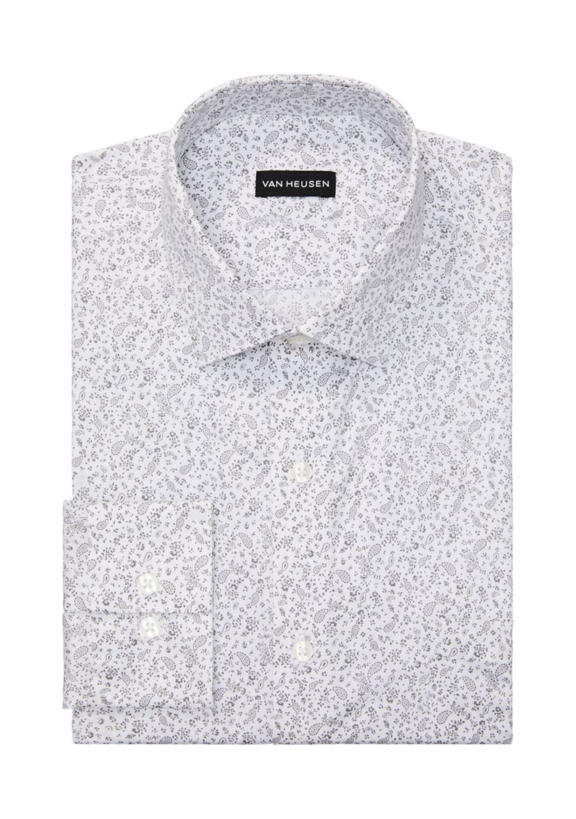 Mens Long Sleeve Regular Fit Paisley Print Shirt