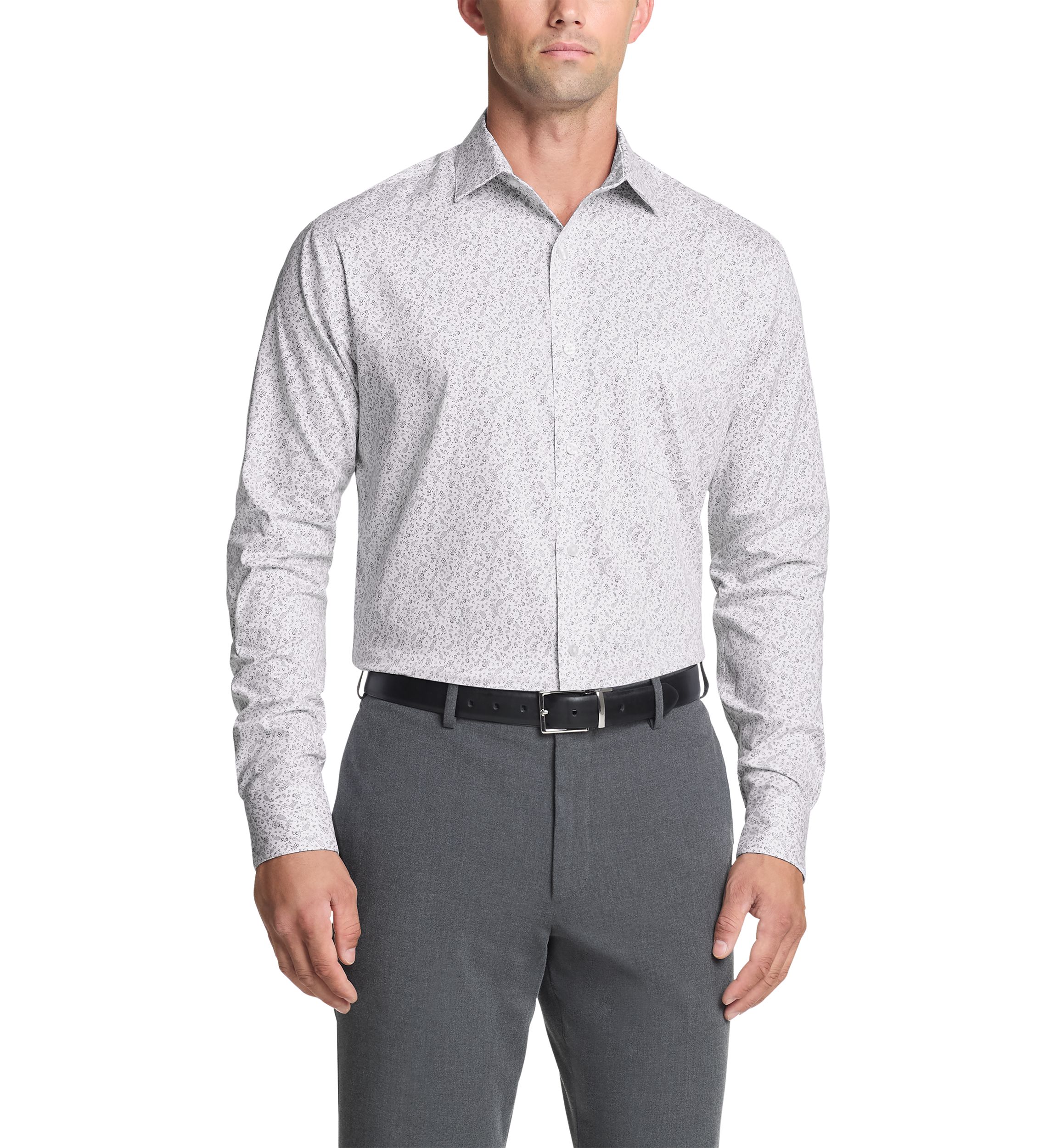 Mens Long Sleeve Regular Fit Paisley Print Shirt