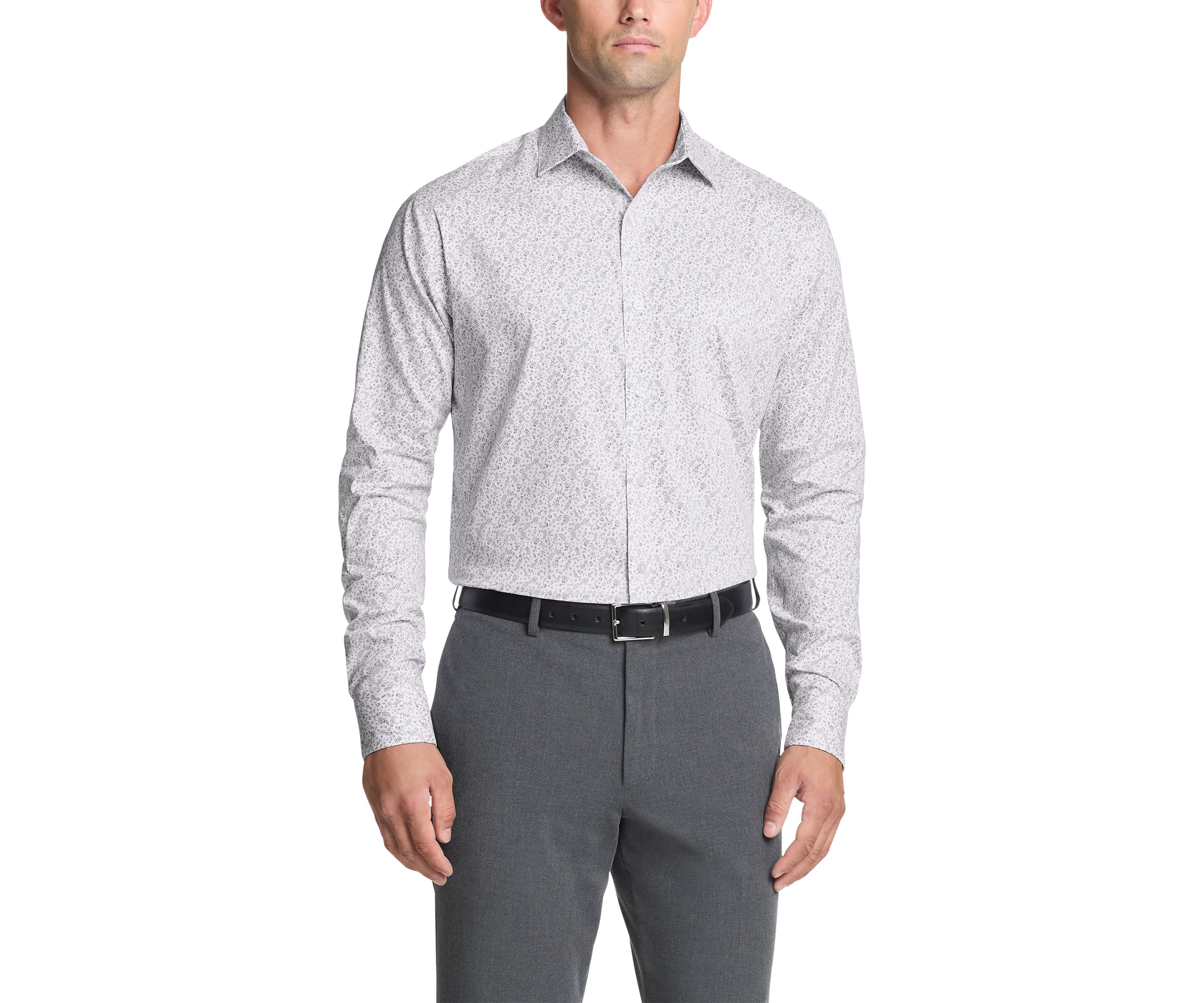 Mens Long Sleeve Regular Fit Paisley Print Shirt
