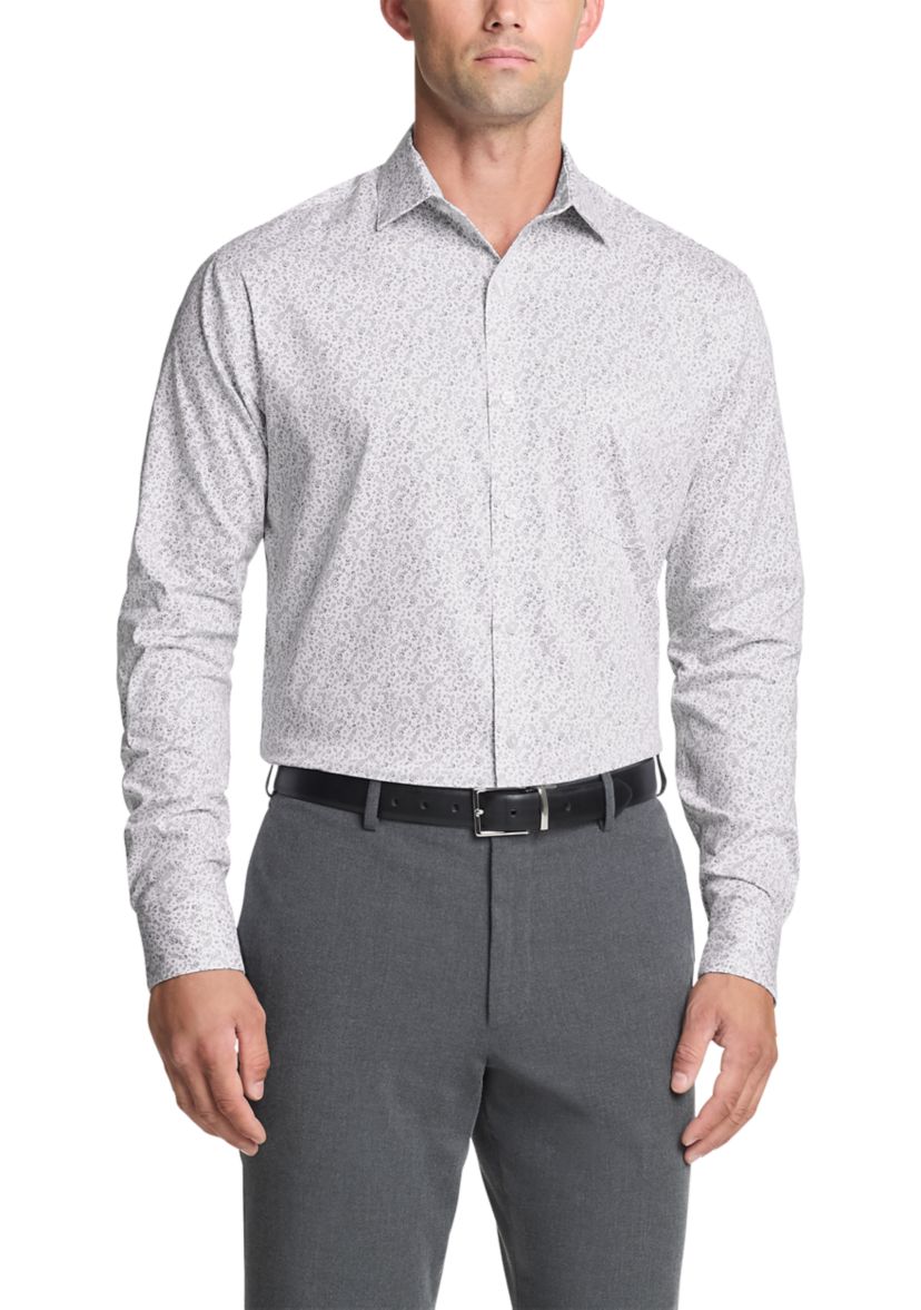 Mens Long Sleeve Regular Fit Paisley Print Shirt