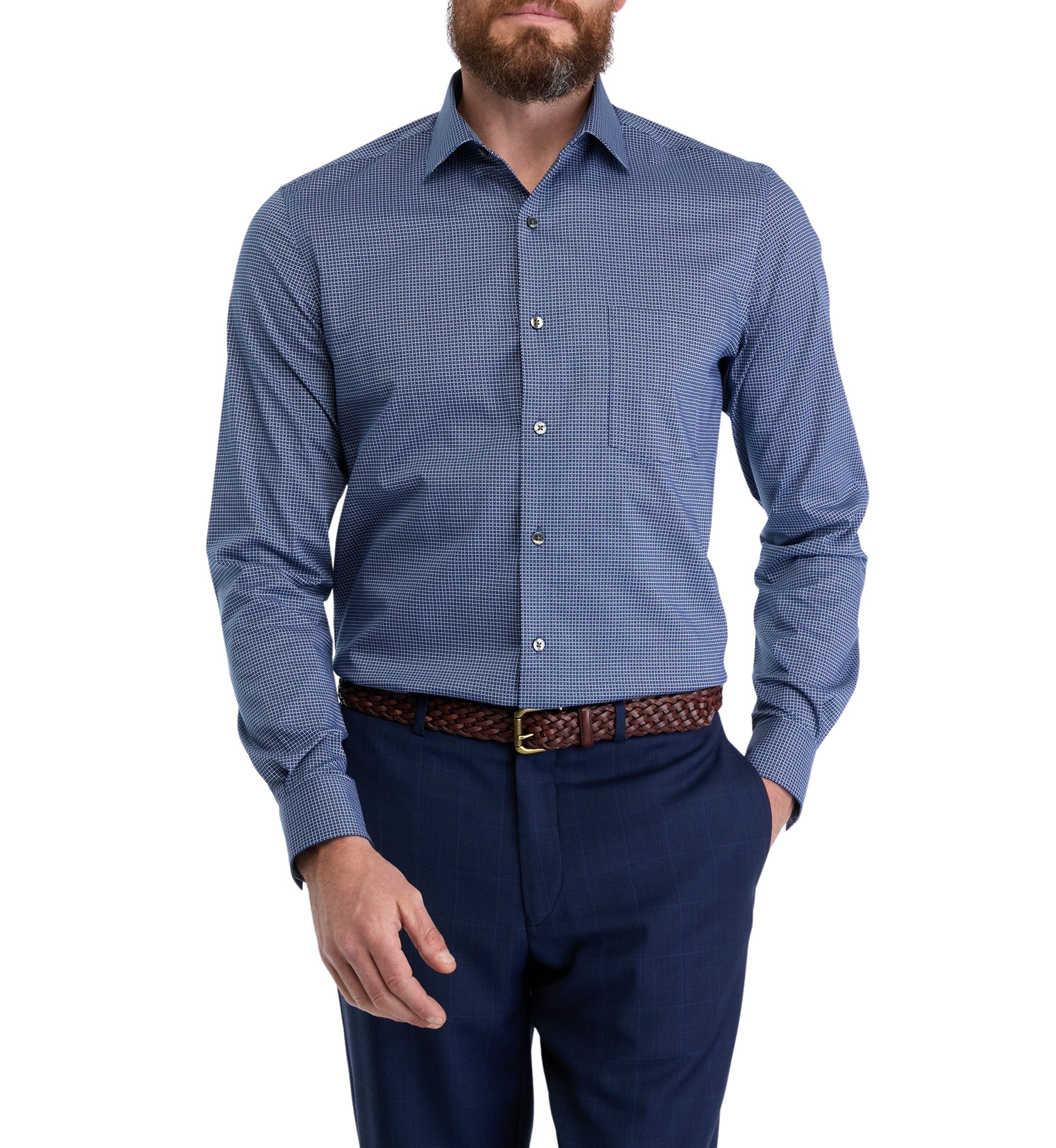 Mens Ultra Wrinkle Free Stretch Collar Shirt