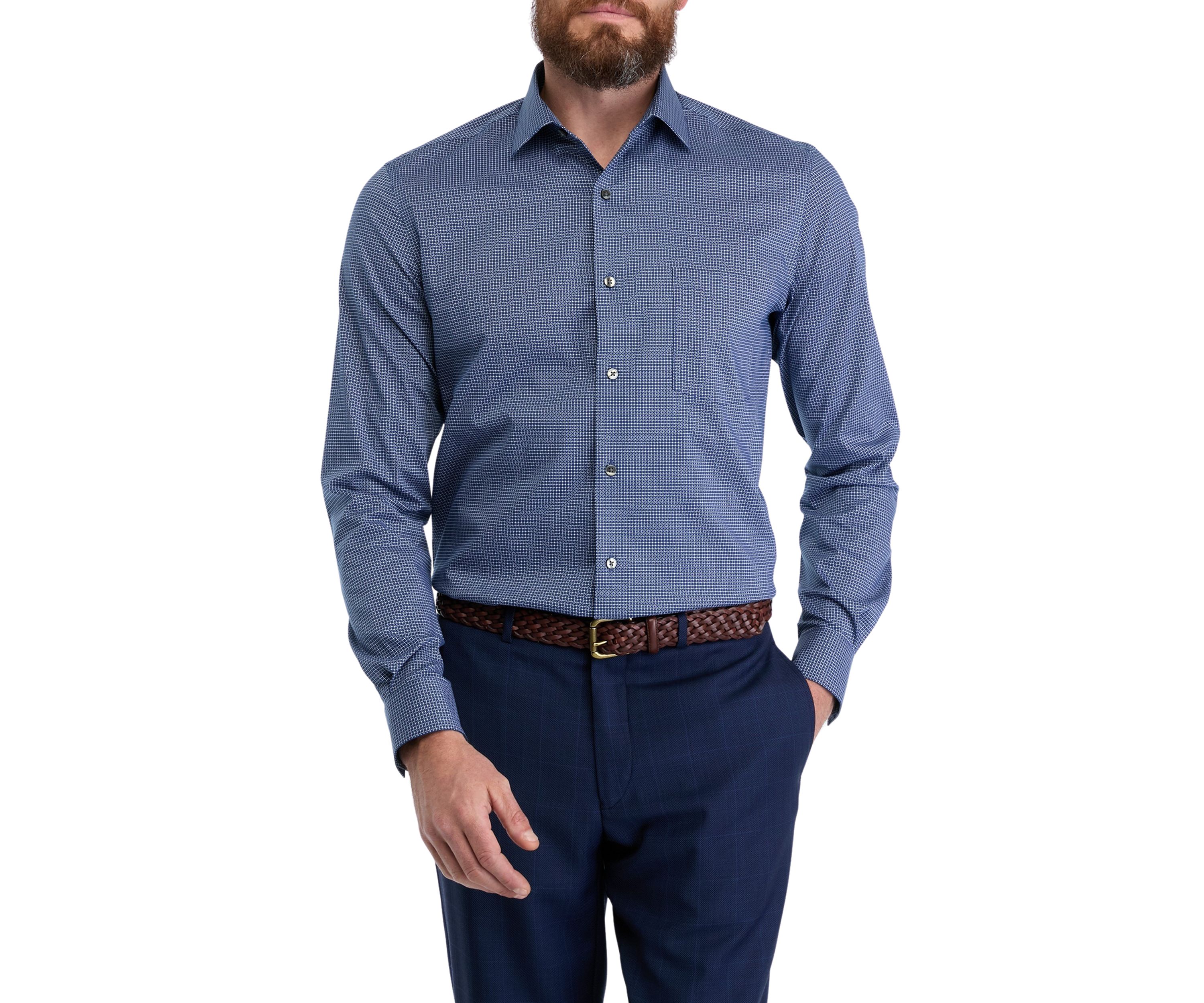 Mens Ultra Wrinkle Free Stretch Collar Shirt