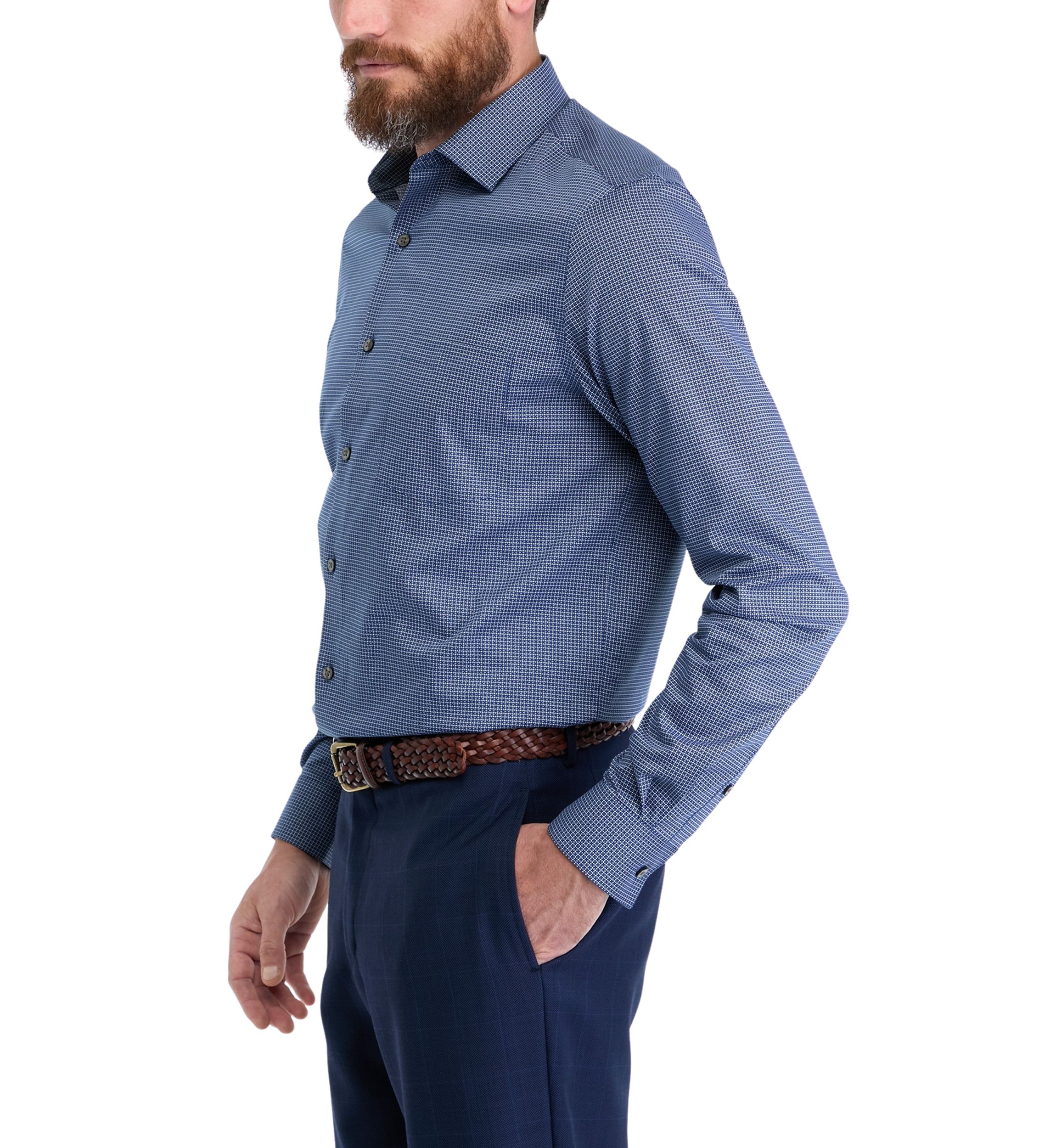 Mens Ultra Wrinkle Free Stretch Collar Shirt