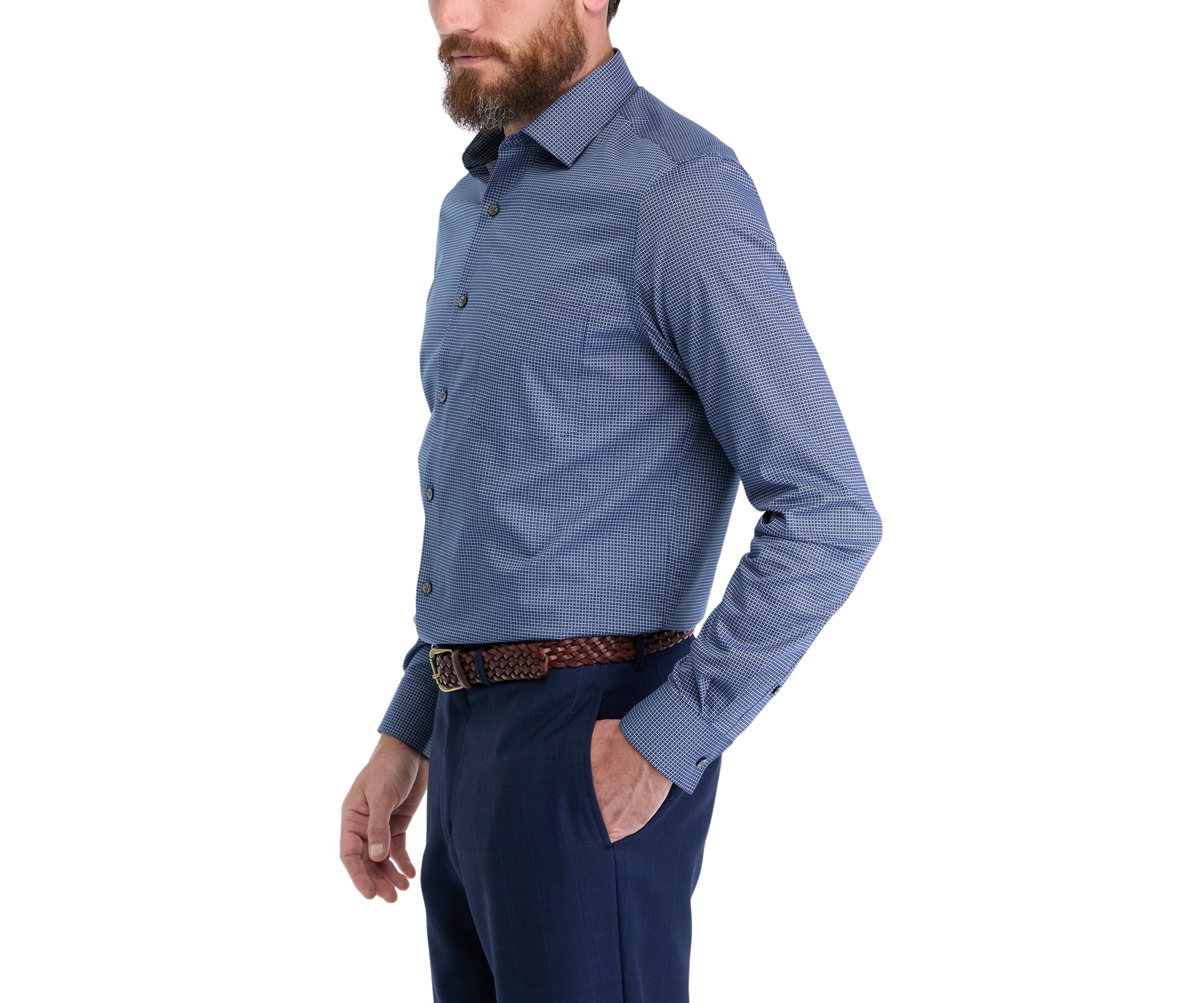 Mens Ultra Wrinkle Free Stretch Collar Shirt