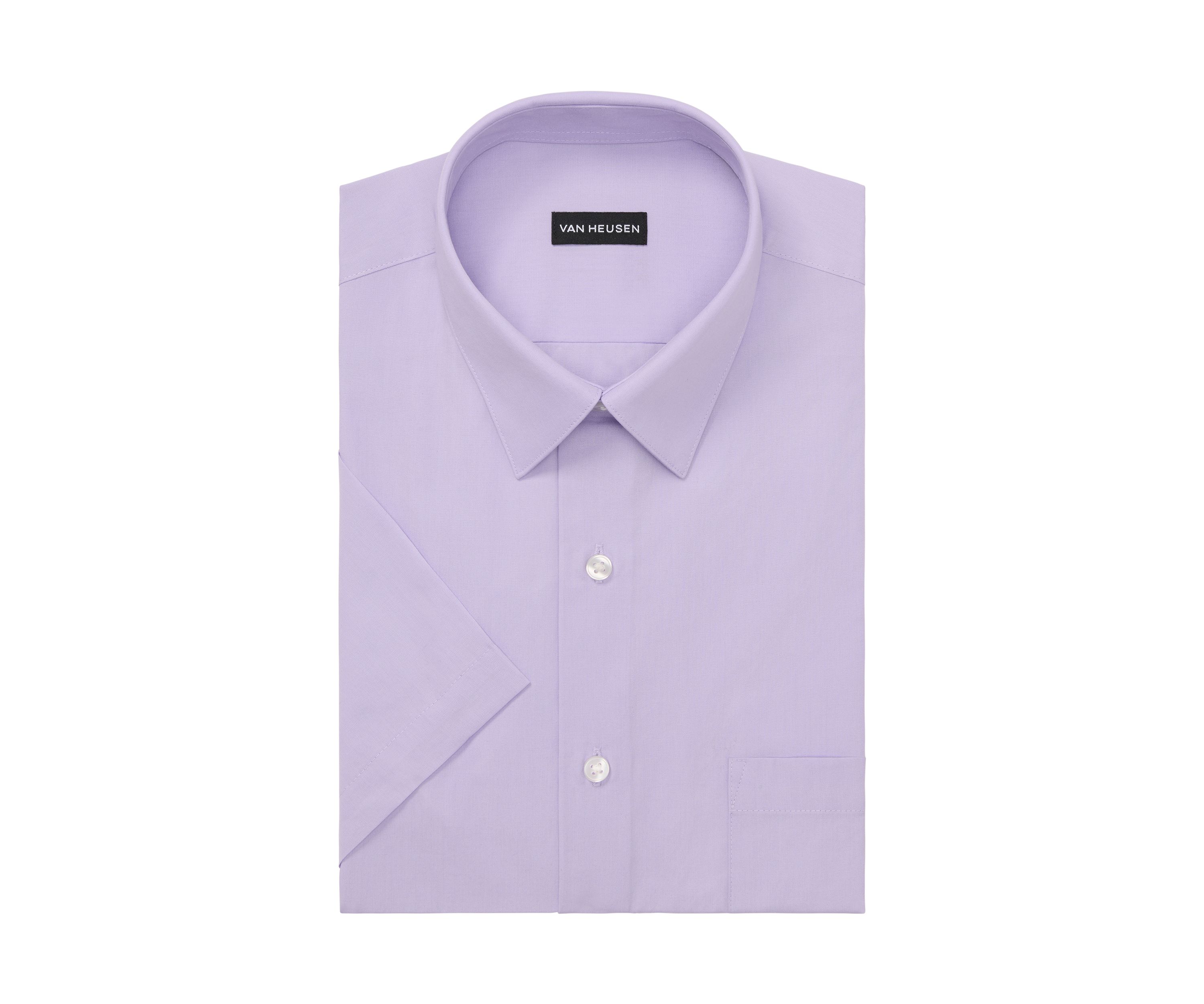 Mens Short Sleeve Regular Fit Dress Shirt