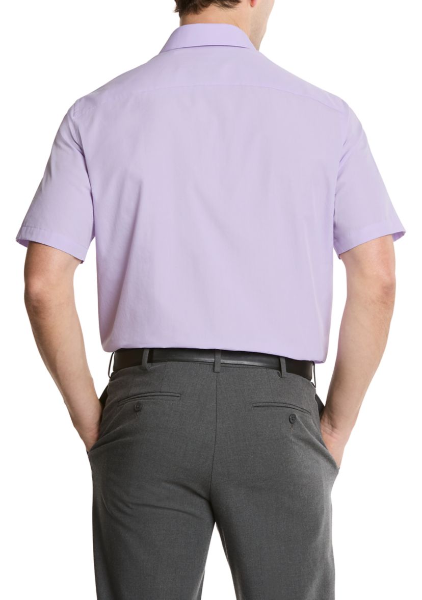 Mens Short Sleeve Regular Fit Dress Shirt
