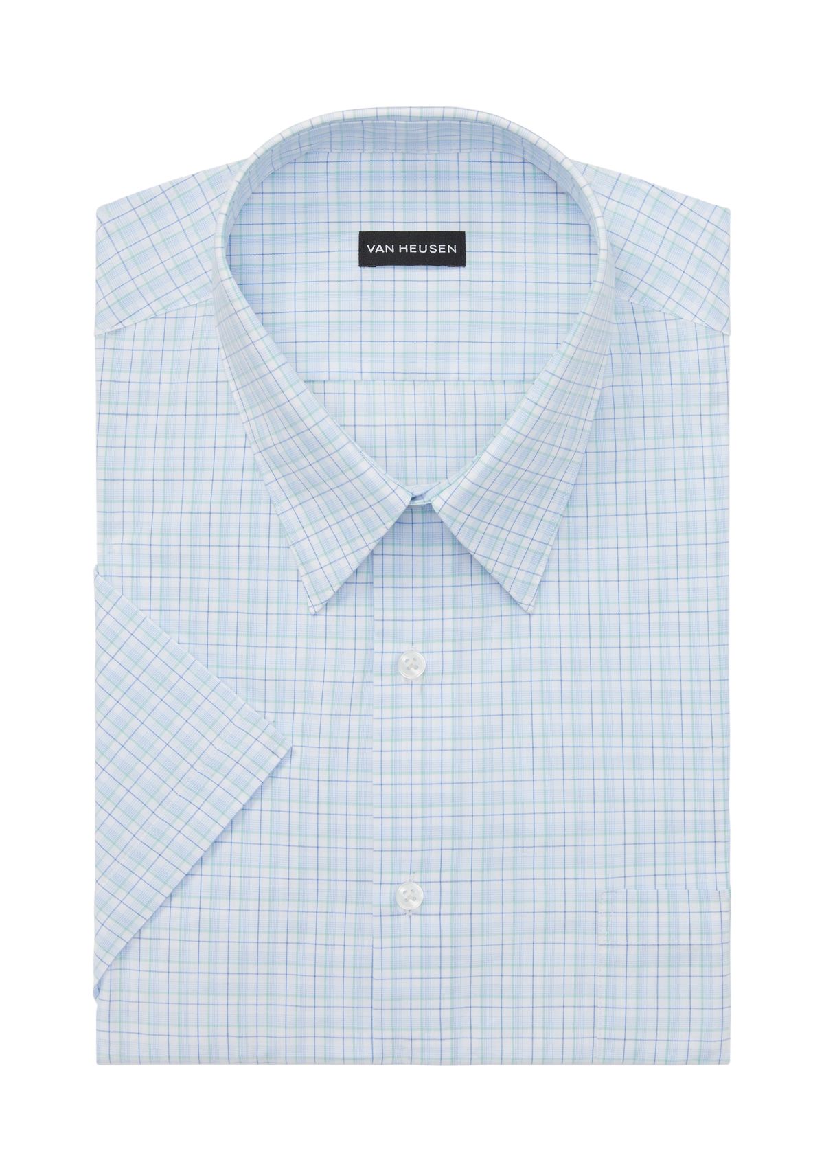 Mens Regular Fit Short Sleeve Dress Shirt