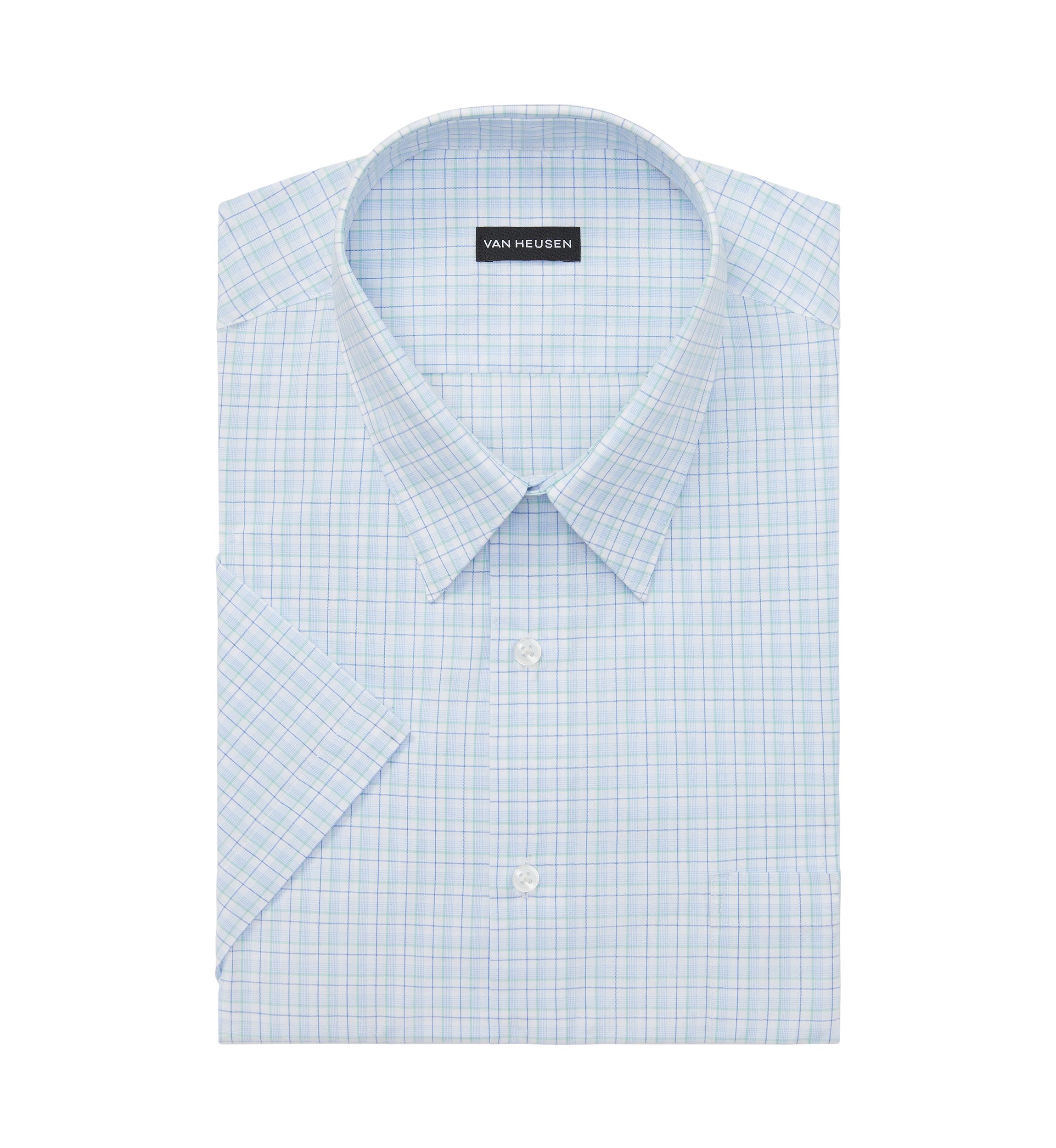 Mens Regular Fit Short Sleeve Dress Shirt
