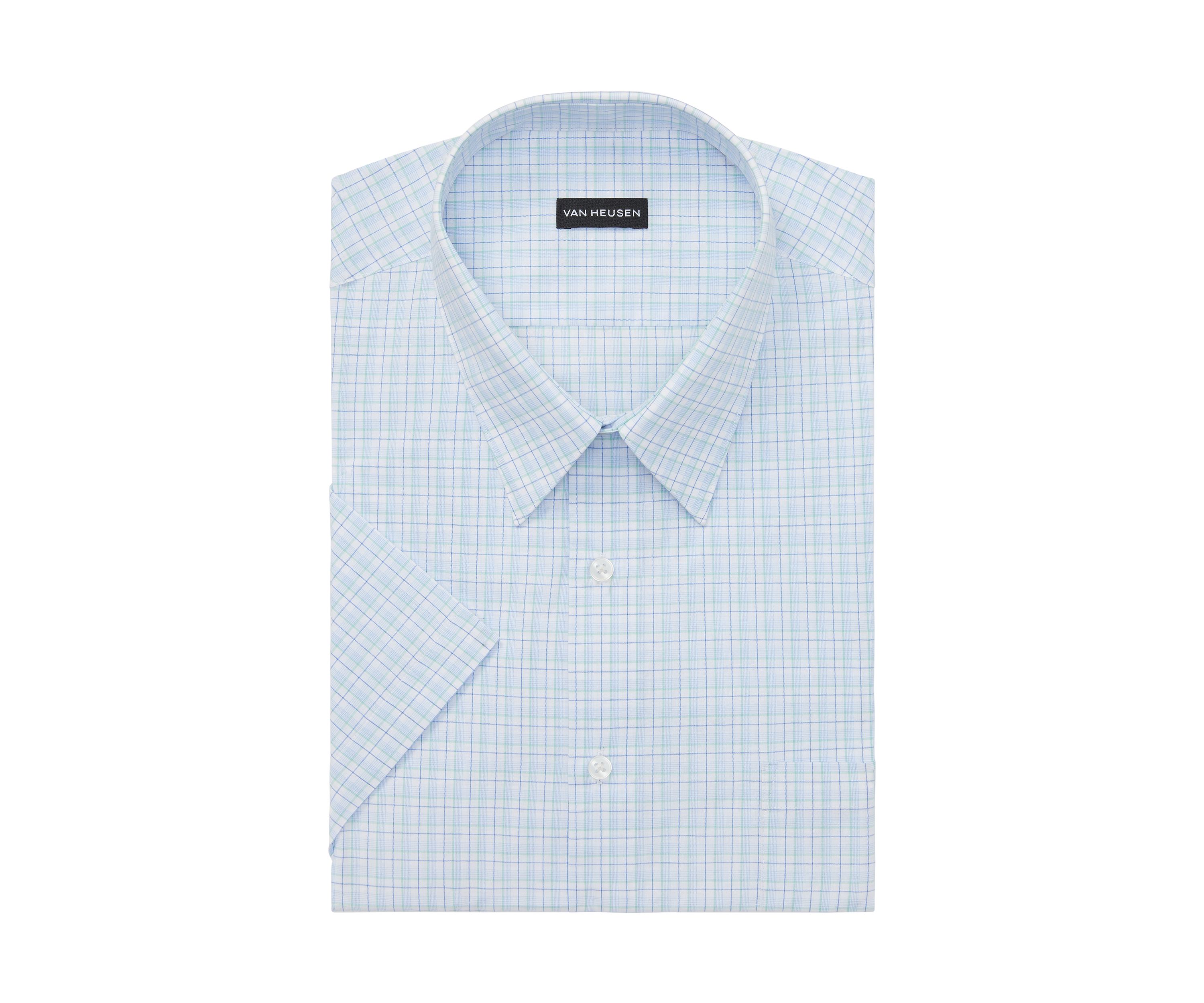 Mens Regular Fit Short Sleeve Dress Shirt