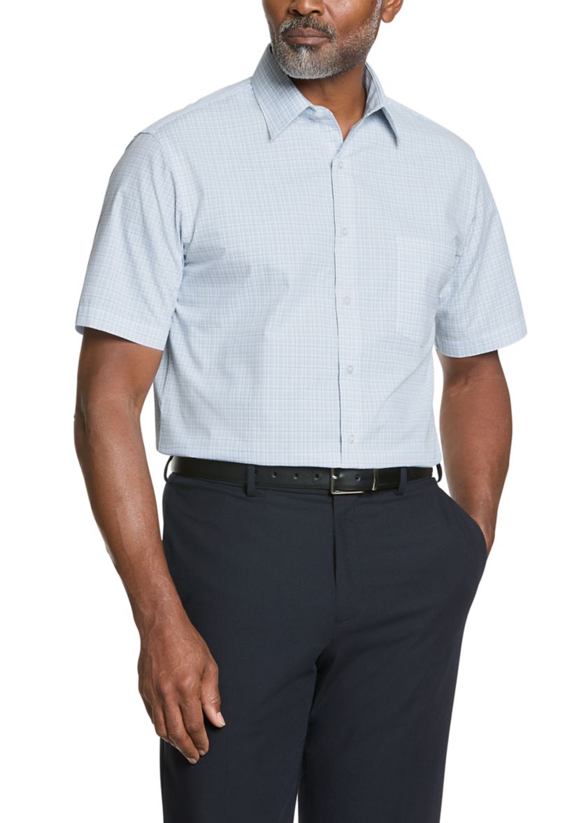 Mens Regular Fit Short Sleeve Dress Shirt