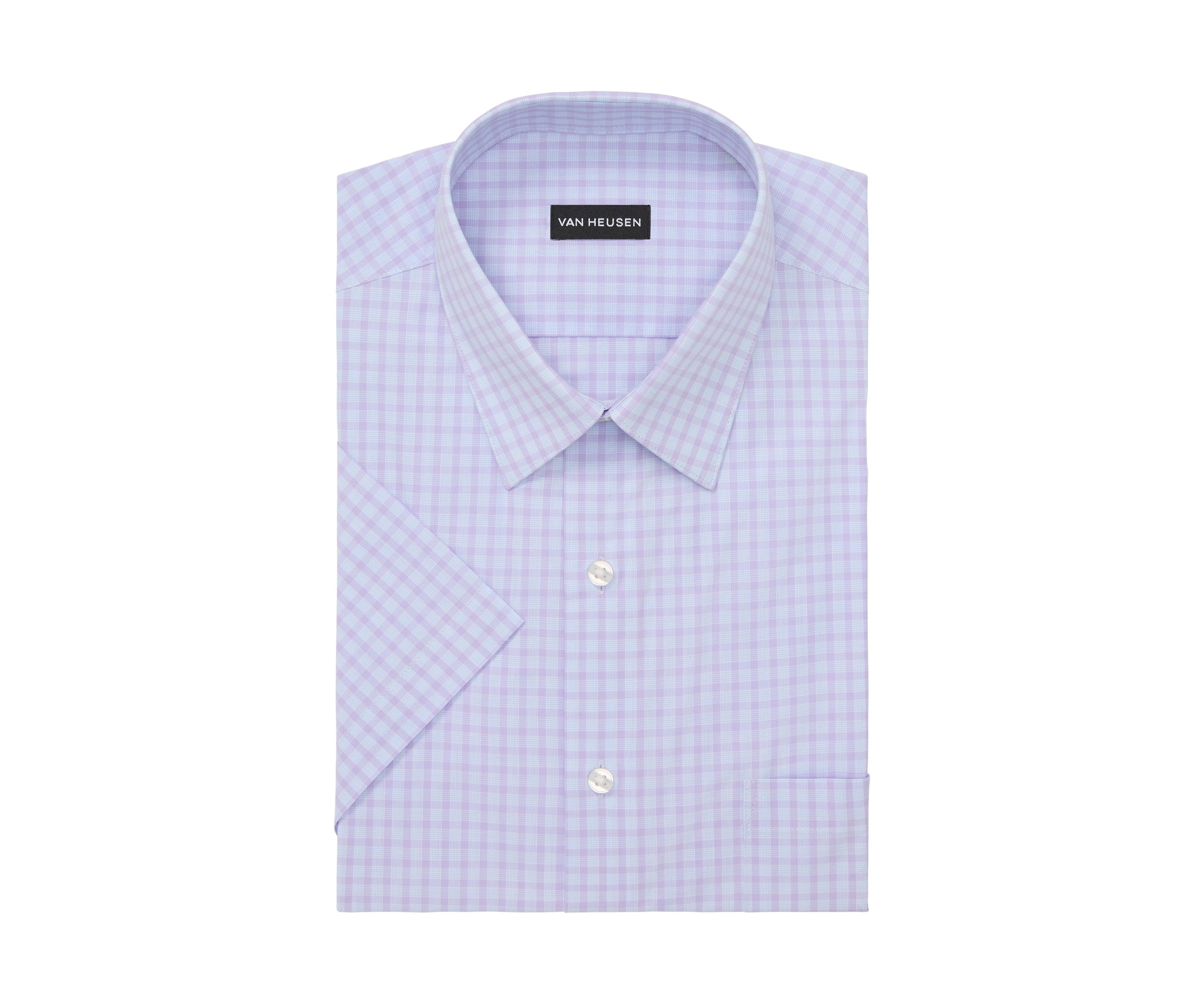 Mens Short Sleeve Regular Fit Dress Shirt