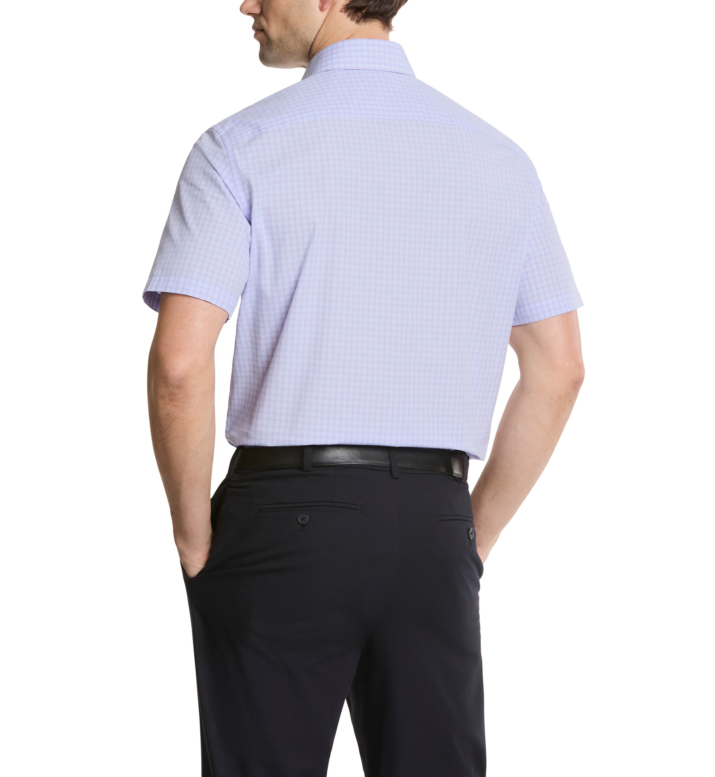 Mens Short Sleeve Regular Fit Dress Shirt