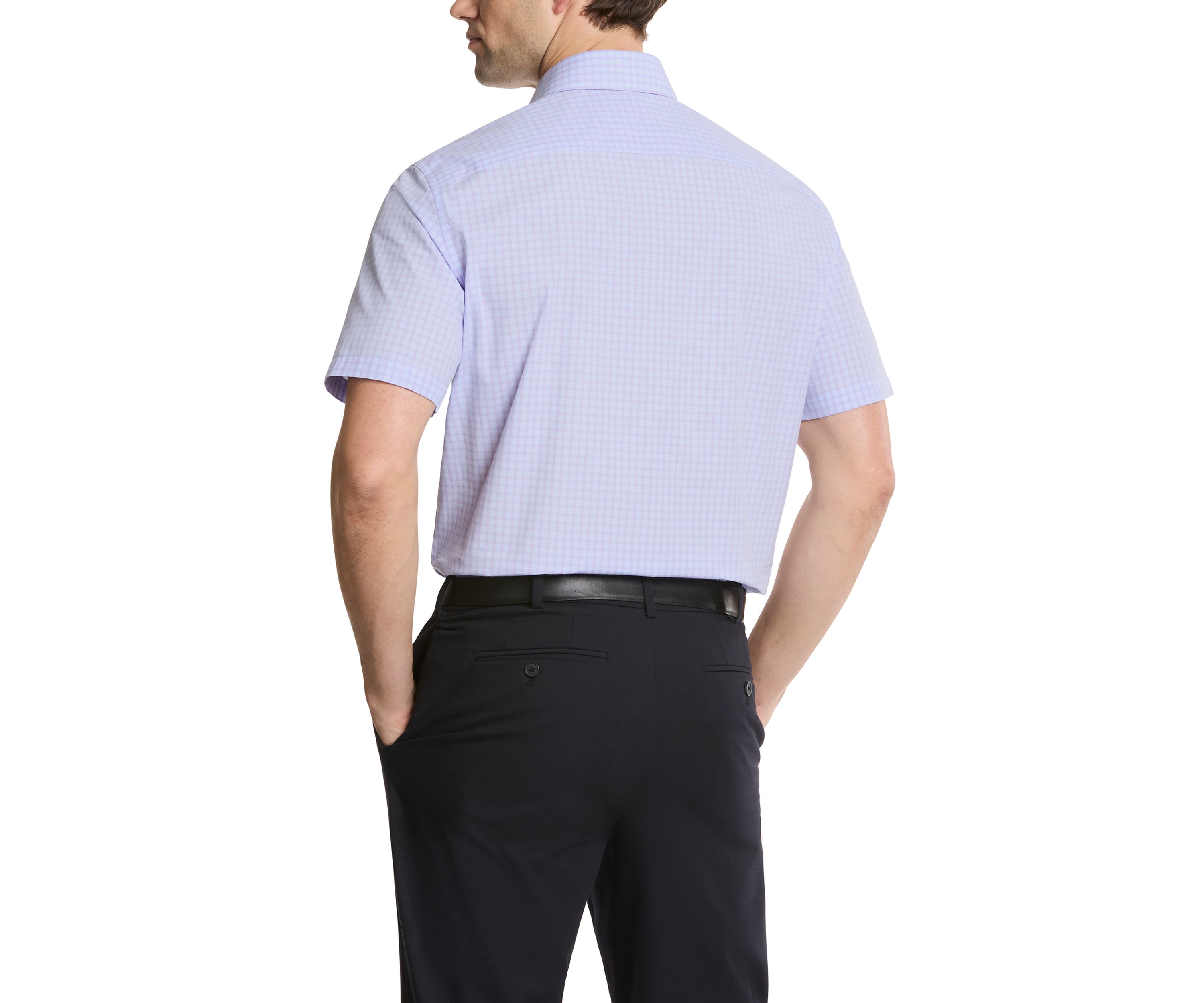Mens Short Sleeve Regular Fit Dress Shirt