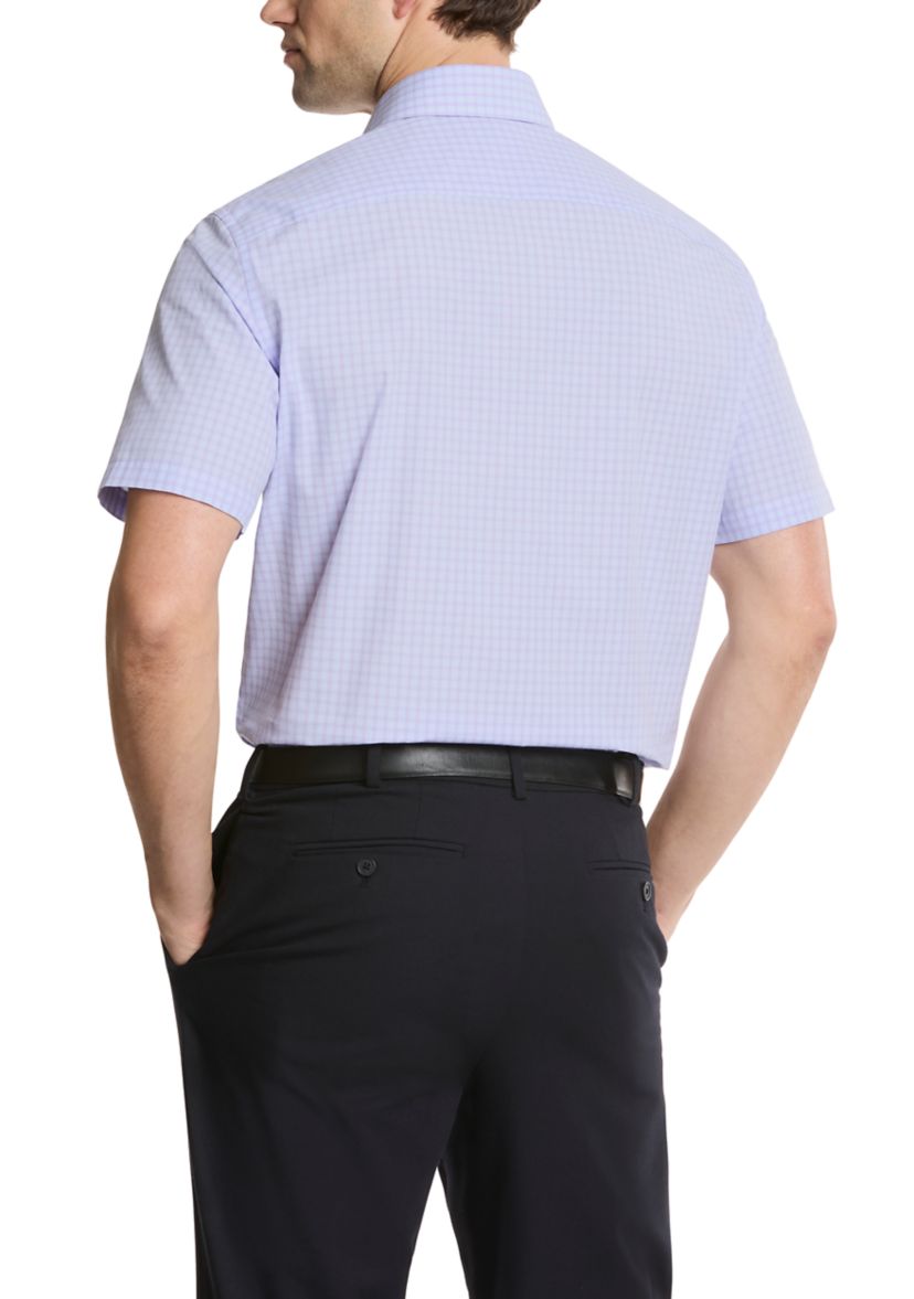 Mens Short Sleeve Regular Fit Dress Shirt