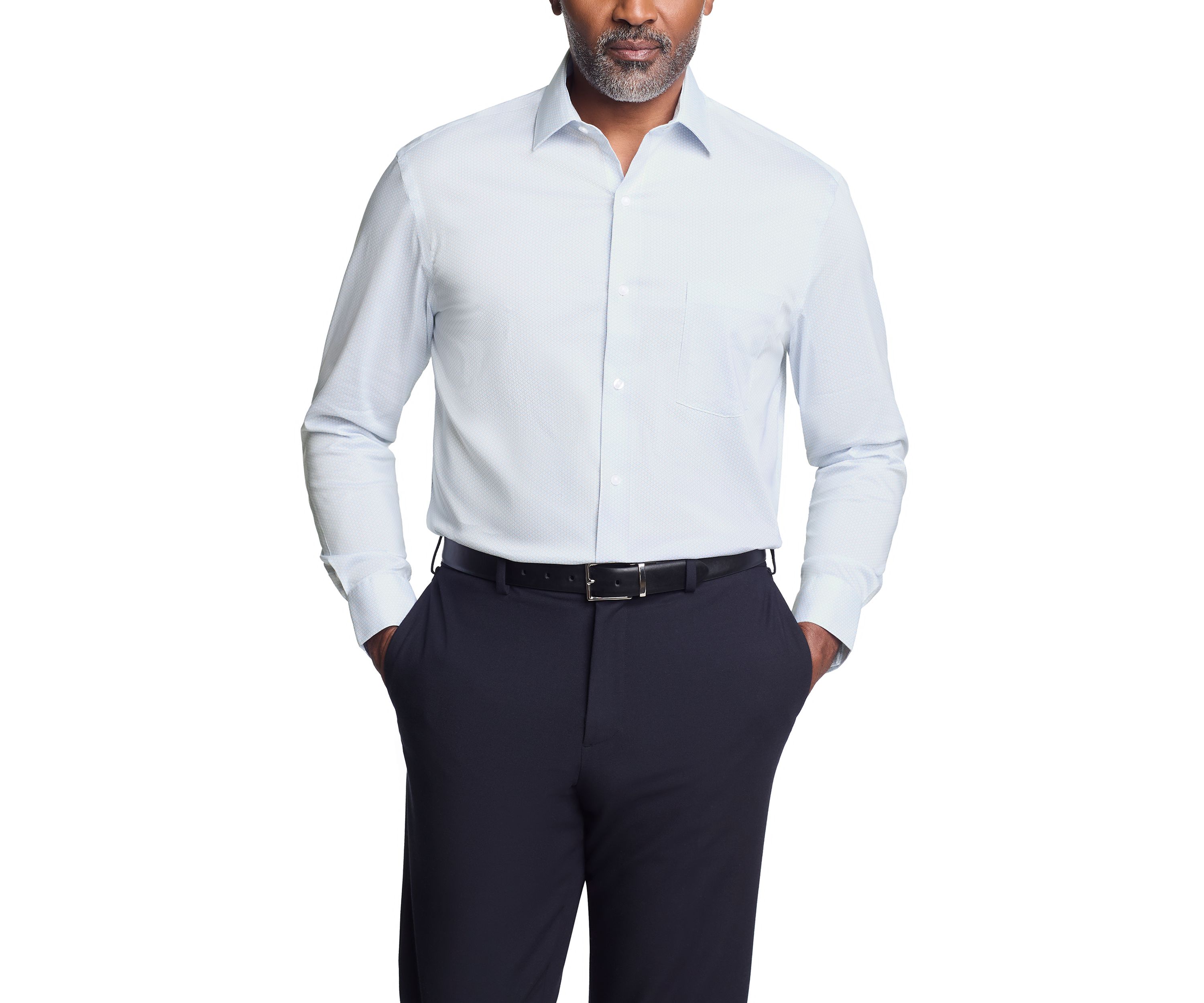 Mens Ultra Wrinkle Free Stretch Collar Shirt