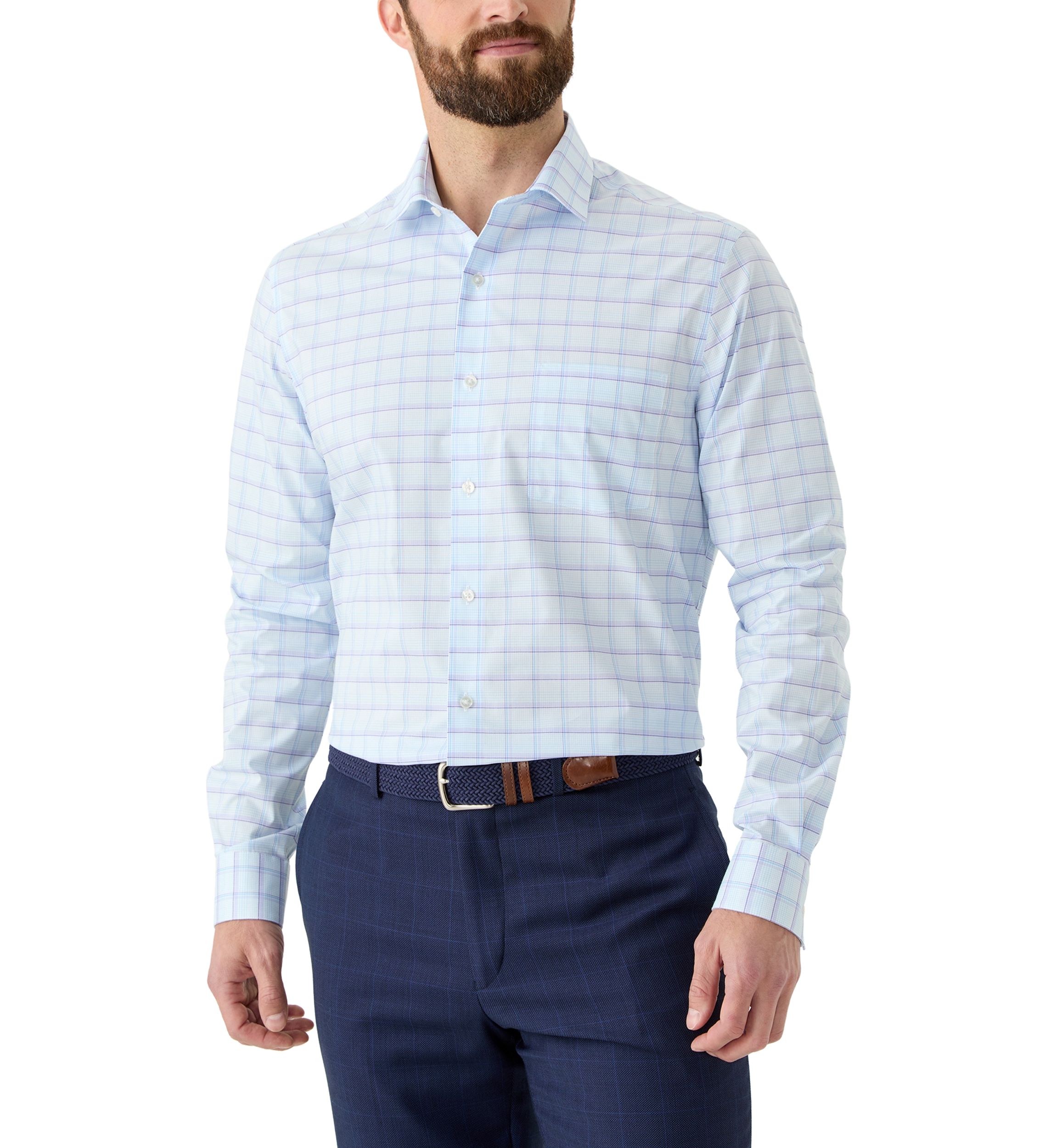 Mens Ultra Wrinkle Free Stretch Collar Shirt