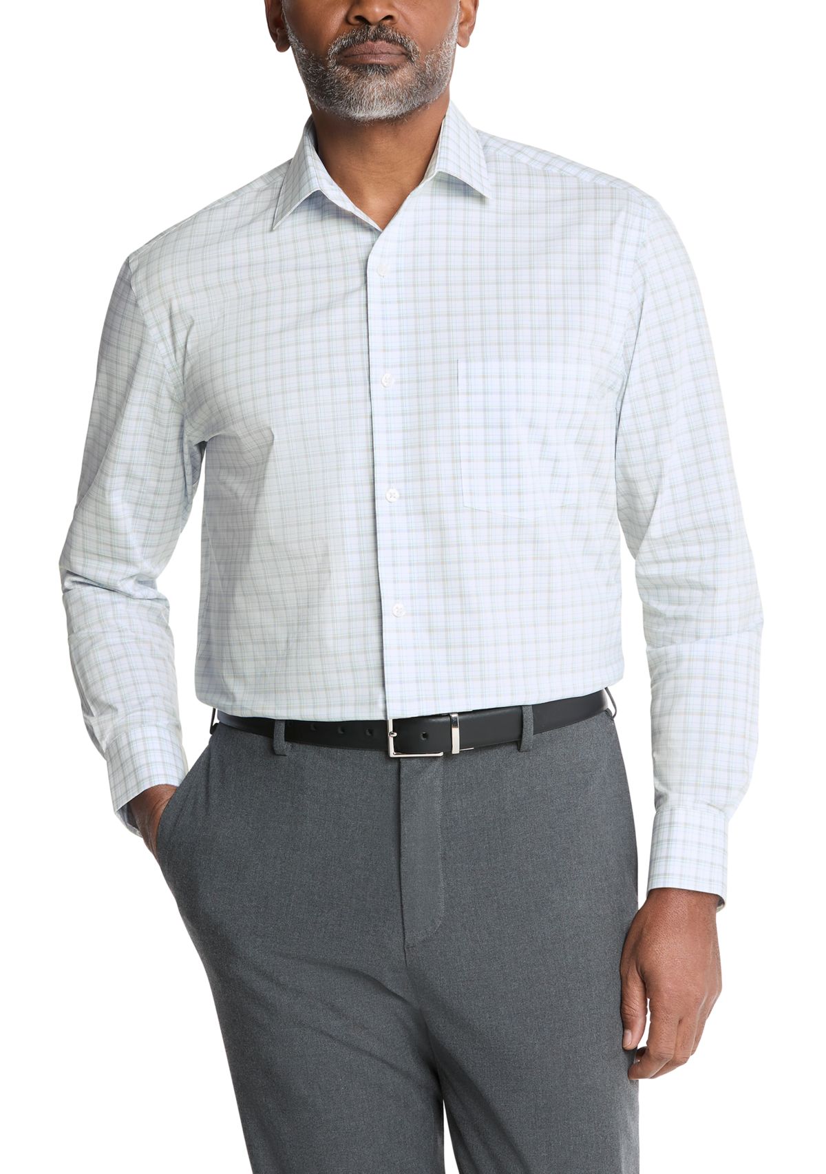 Mens  Ultra Wrinkle Free Regular Fit Dress Shirt, Flex Collar