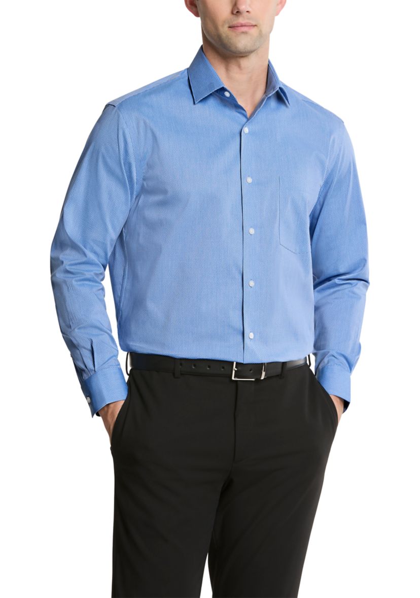 Mens Ultra Wrinkle Free Flex Collar Slim Fit Dress Shirt