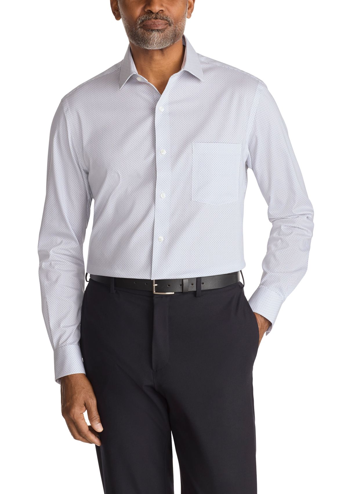 Mens Ultra Wrinkle Free Regular Fit Dress Shirt