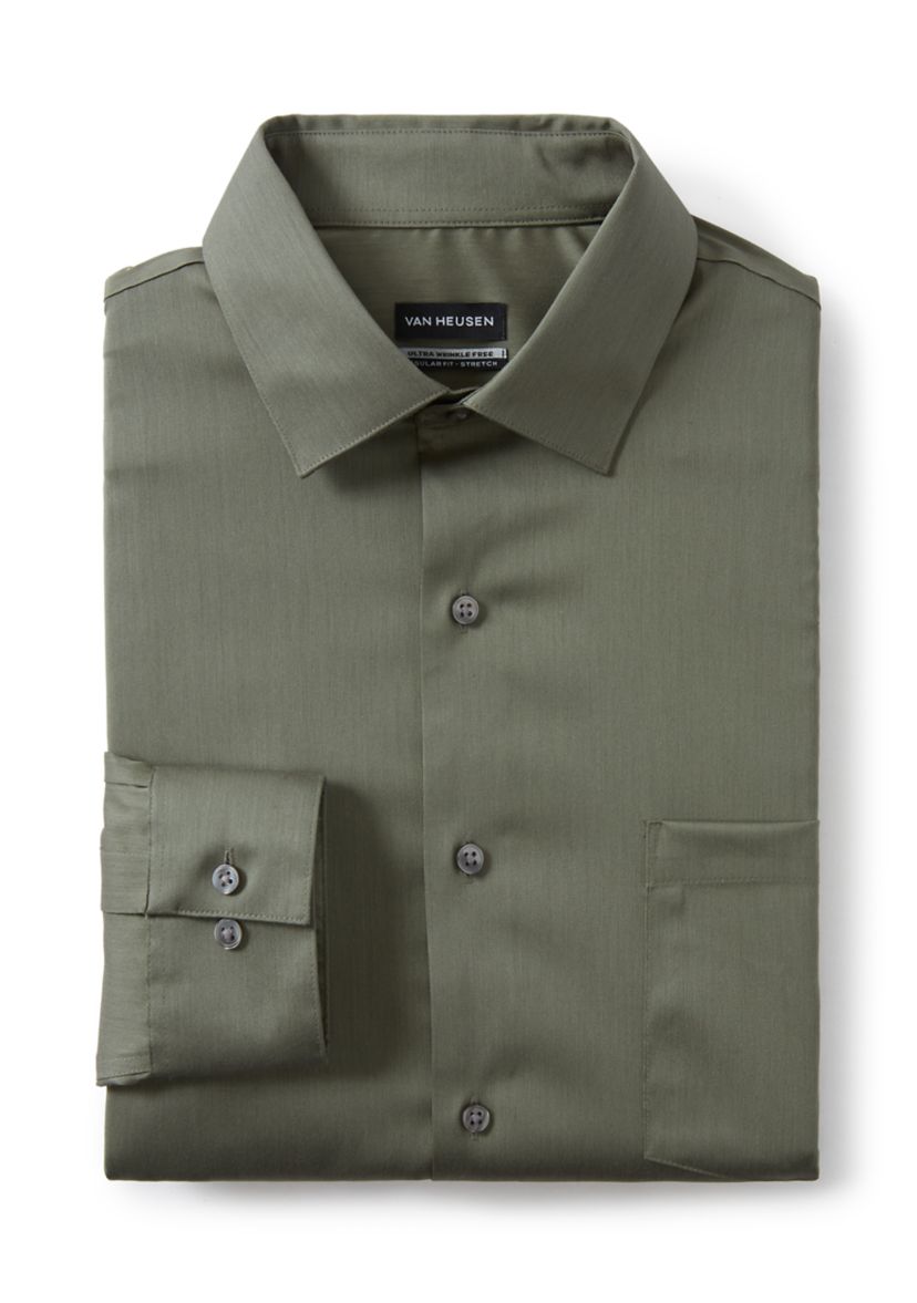 Van Heusen Men's Ultra Wrinkle Free Regular Fit Dress Shirt, 15 - 15.5 32/33, Cotton