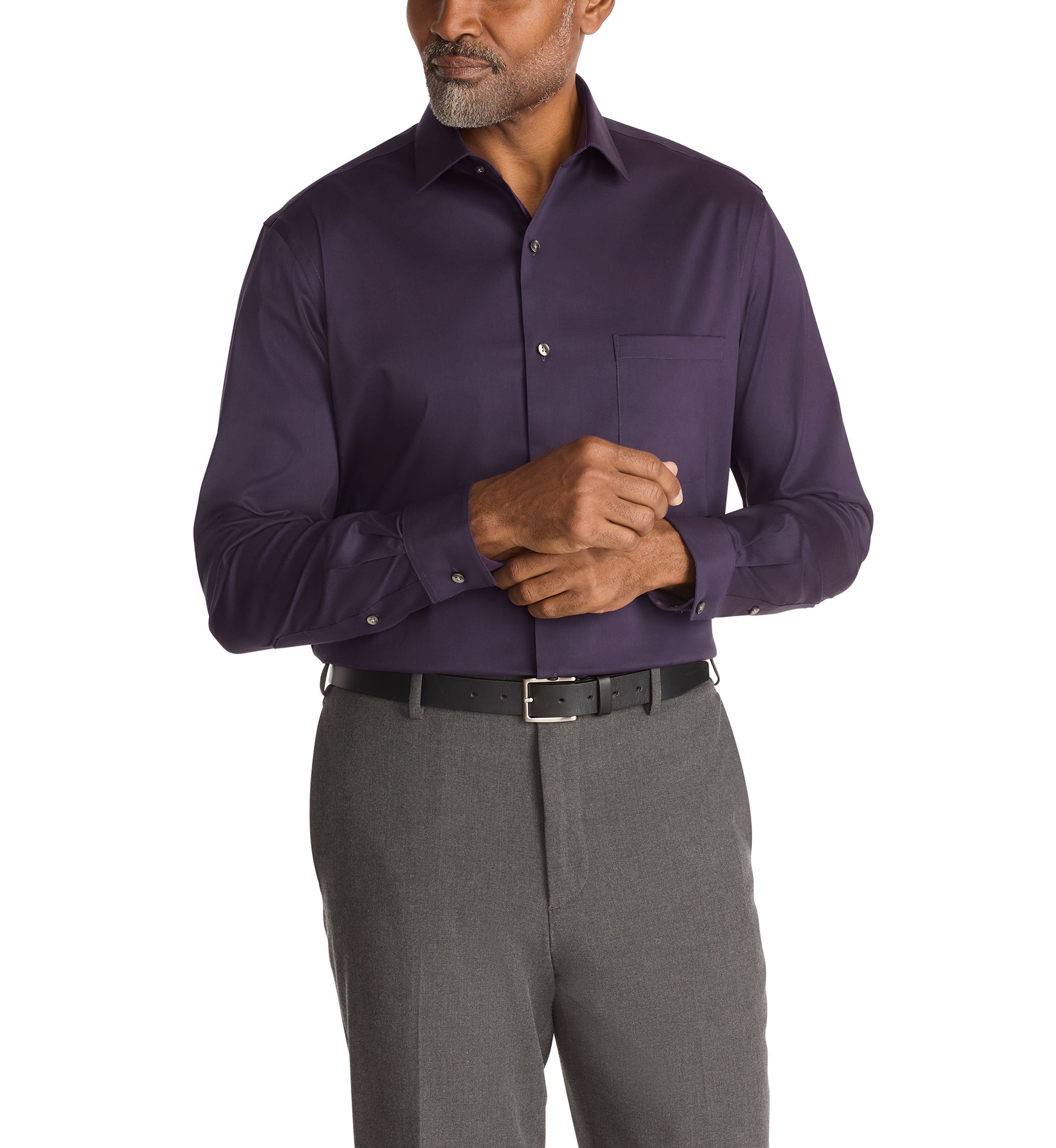 slim fit dress slacks Van Heusen Men's Originals Easy Plaid Long Sleeve Shirt, Large, Cotton