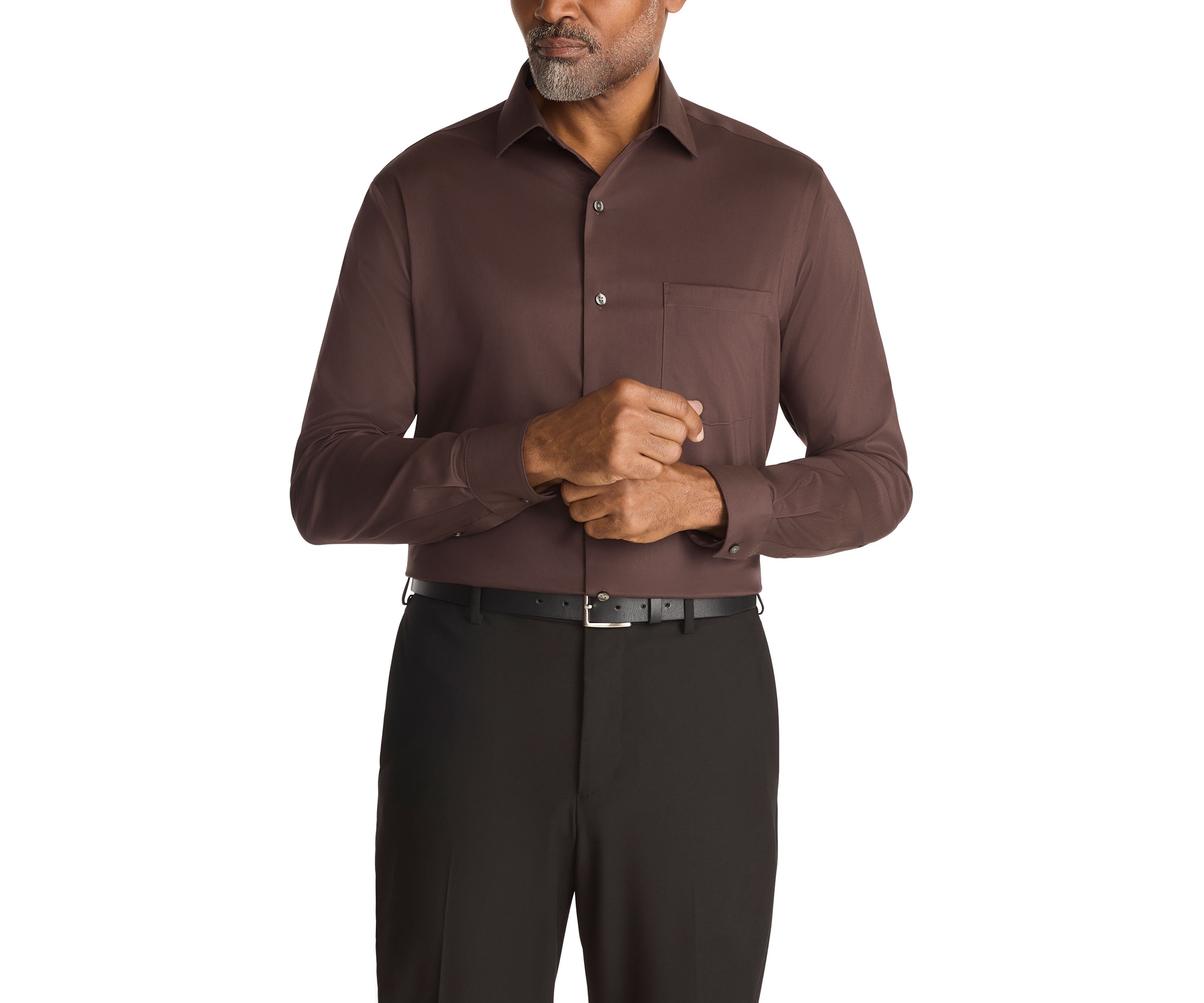 Mens Ultra Wrinkle Free Regular Fit Dress Shirt