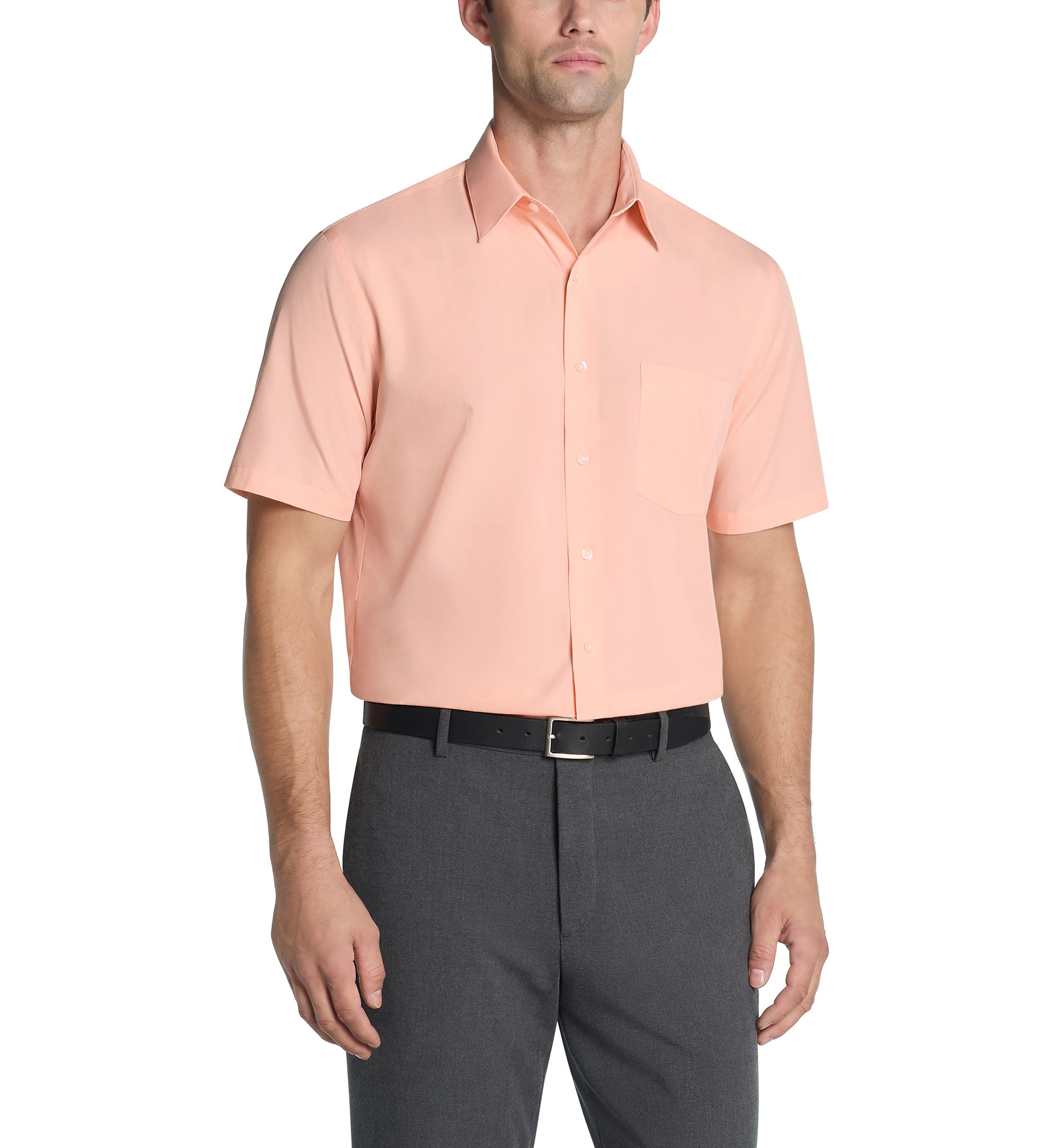 van heusen short sleeve poplin dress shirt Van Heusen Men's Short Sleeve Dress Shirt Regular Fit Poplin Solid