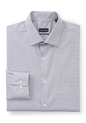 Van Heusen Men's Ultra Wrinkle Free Flex Collar Regular Fit Dress Shirt, Brown, 18 - 18.5 34/35