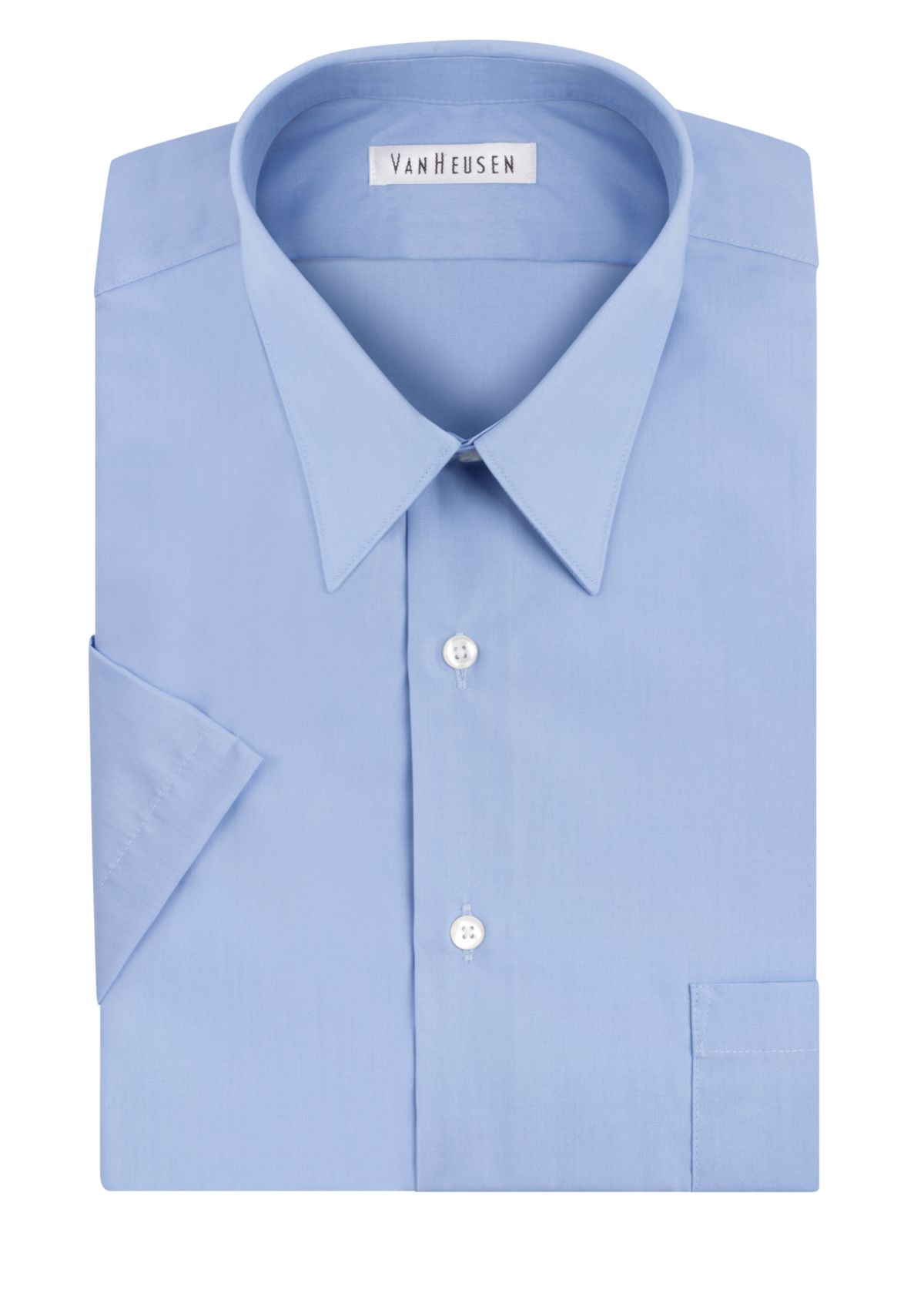 Big & Tall Short Sleeve Wrinkle-Free Poplin Dress Shirt
