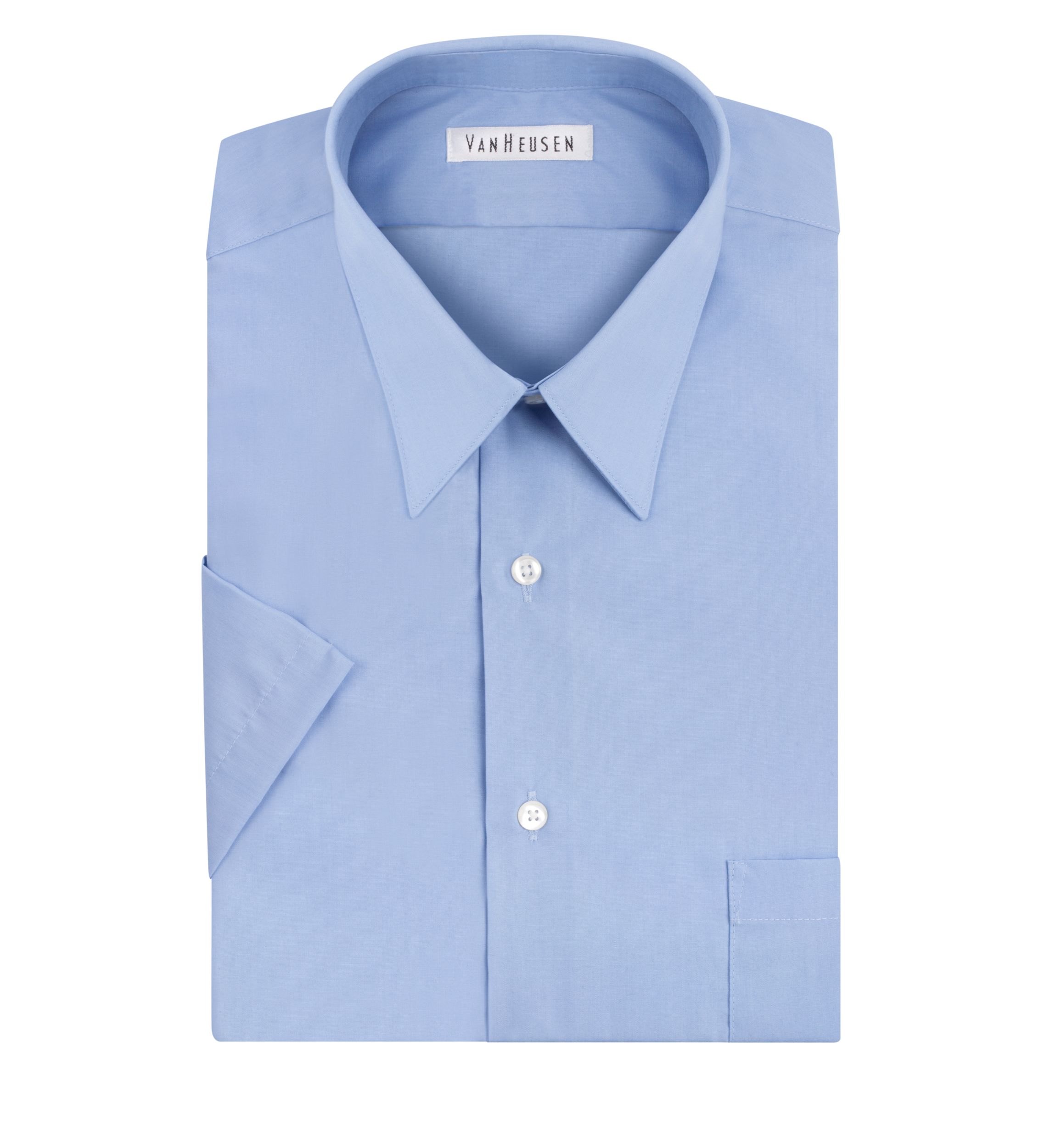 Big & Tall Short Sleeve Wrinkle-Free Poplin Dress Shirt